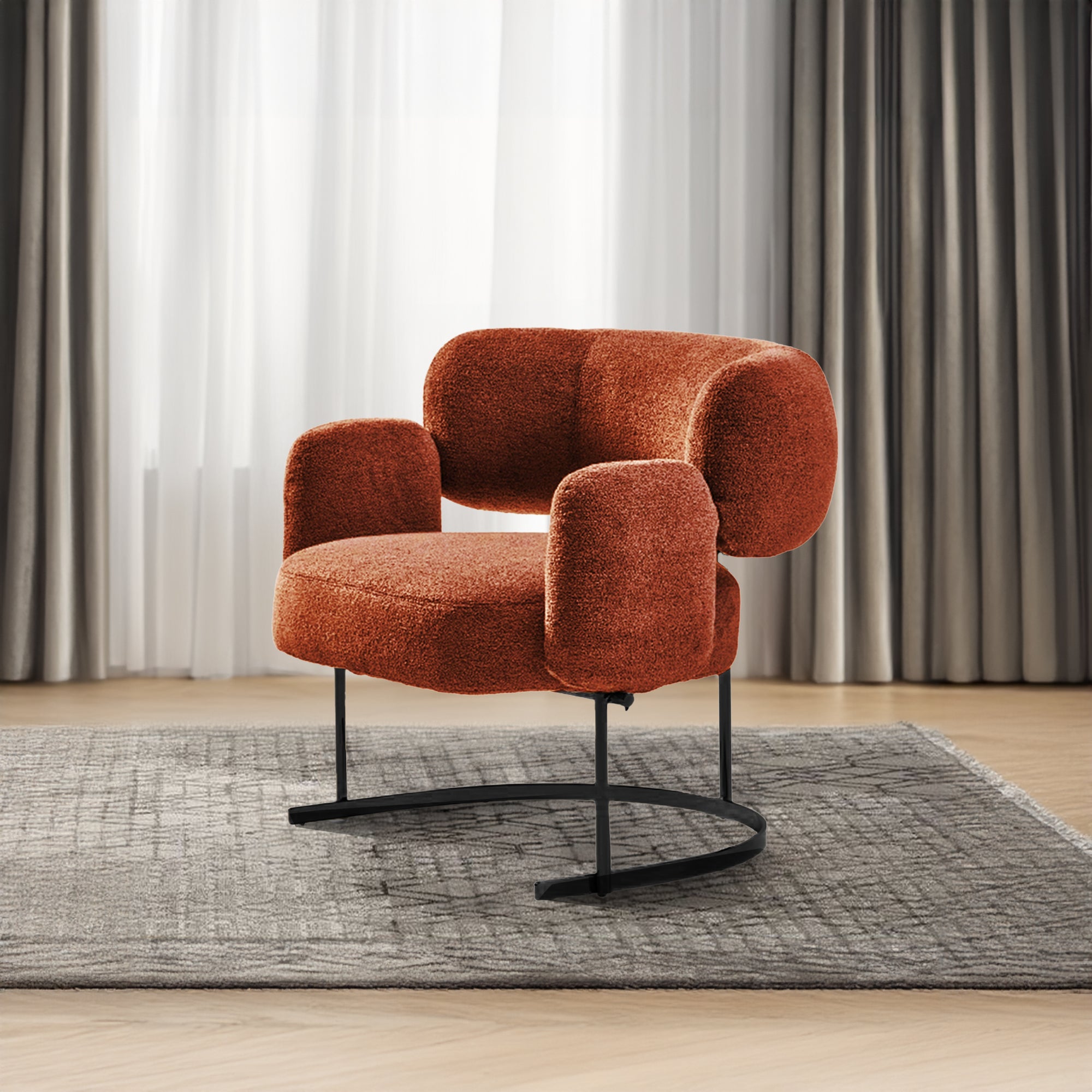 Opera Lounge Chair LC062-Caramel -  Lounge Chairs - ebarza Furniture UAE | Shop Modern Furniture in Abu Dhabi & Dubai - مفروشات ايبازرا في الامارات | تسوق اثاث عصري وديكورات مميزة في دبي وابوظبي
