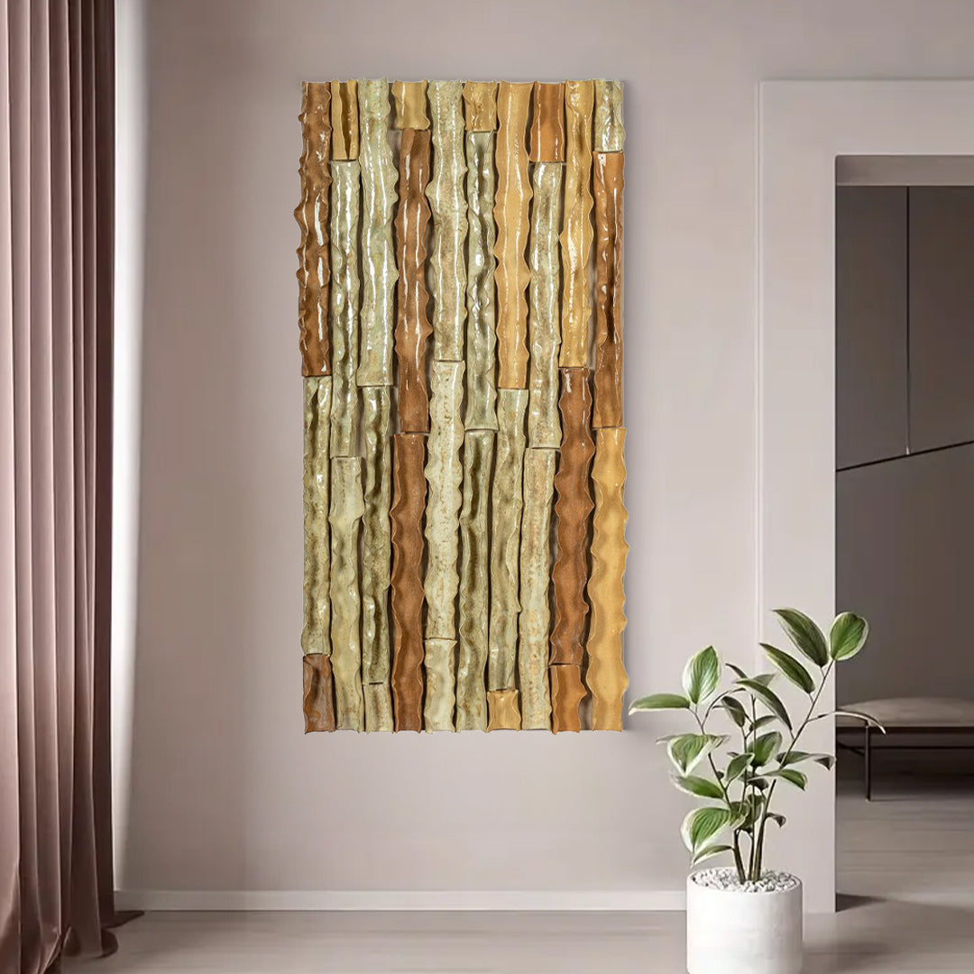 Handmade Ceramic Wall Art - 2403H0108-W820*H1100-86859090 - Artwork - ebarza Furniture UAE | Shop Modern Furniture in Abu Dhabi & Dubai - مفروشات ايبازرا في الامارات | تسوق اثاث عصري وديكورات مميزة في دبي وابوظبي