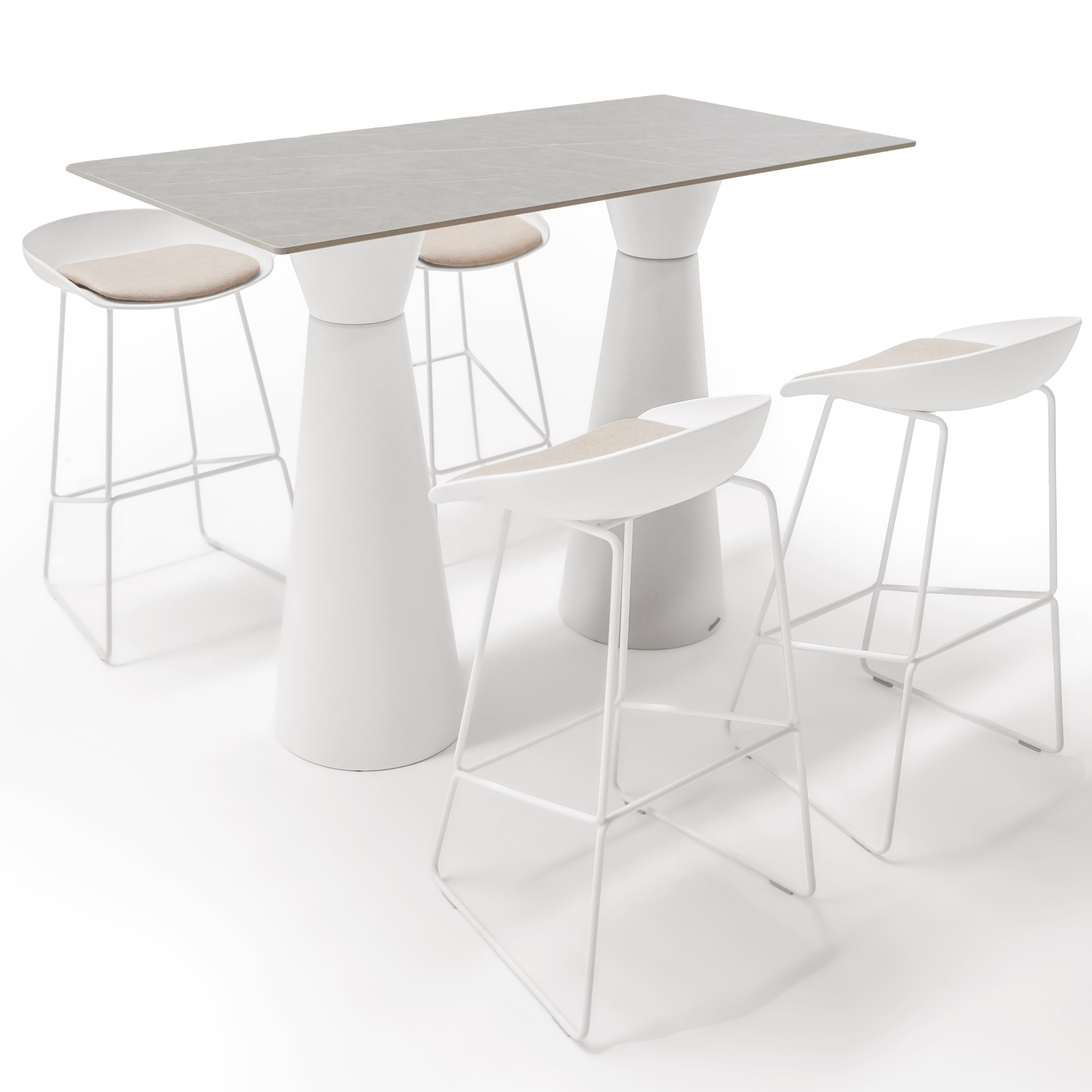 Bar Table Base 105cm 60BTB-White - Table bases - ebarza Furniture UAE | Shop Modern Furniture in Abu Dhabi & Dubai - مفروشات ايبازرا في الامارات | تسوق اثاث عصري وديكورات مميزة في دبي وابوظبي