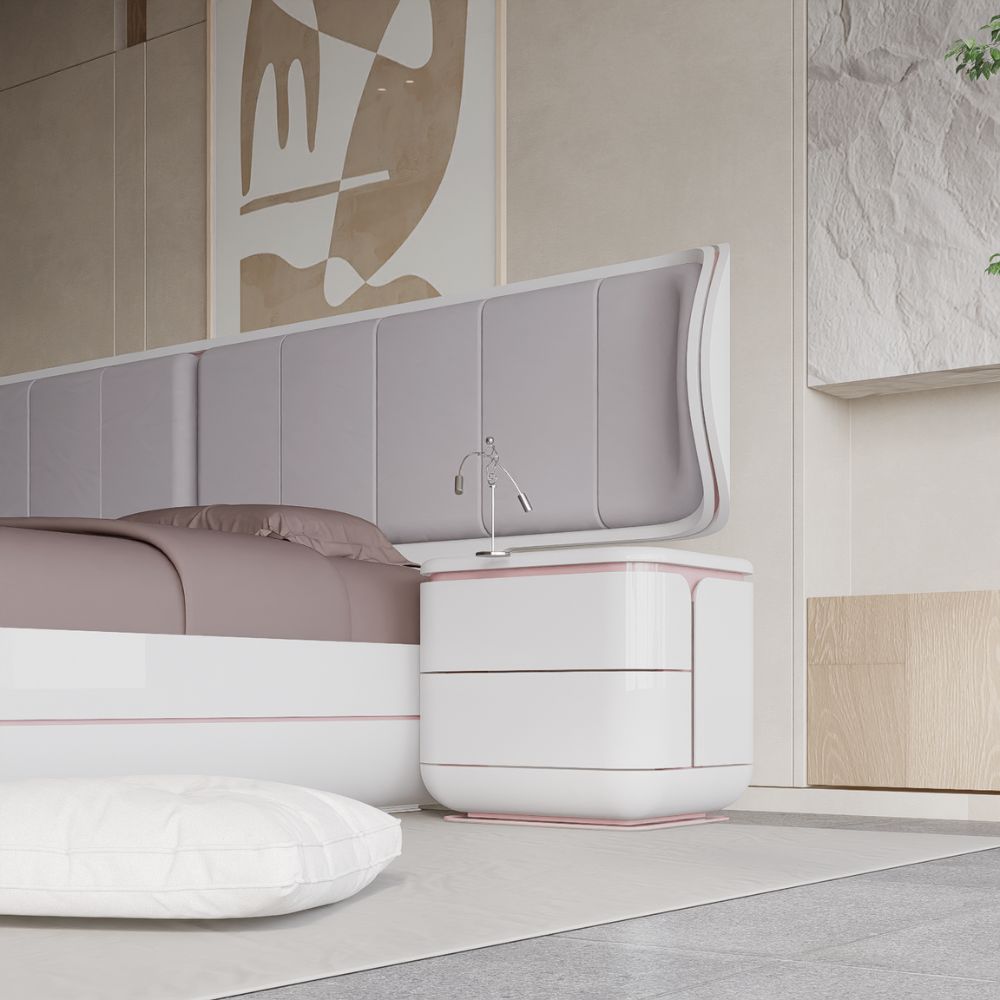 AS IS - 2X Tulip Bedside Tables KOMTLP001 - DISPLAY ITEM - ebarza Furniture UAE | Shop Modern Furniture in Abu Dhabi & Dubai - مفروشات ايبازرا في الامارات | تسوق اثاث عصري وديكورات مميزة في دبي وابوظبي