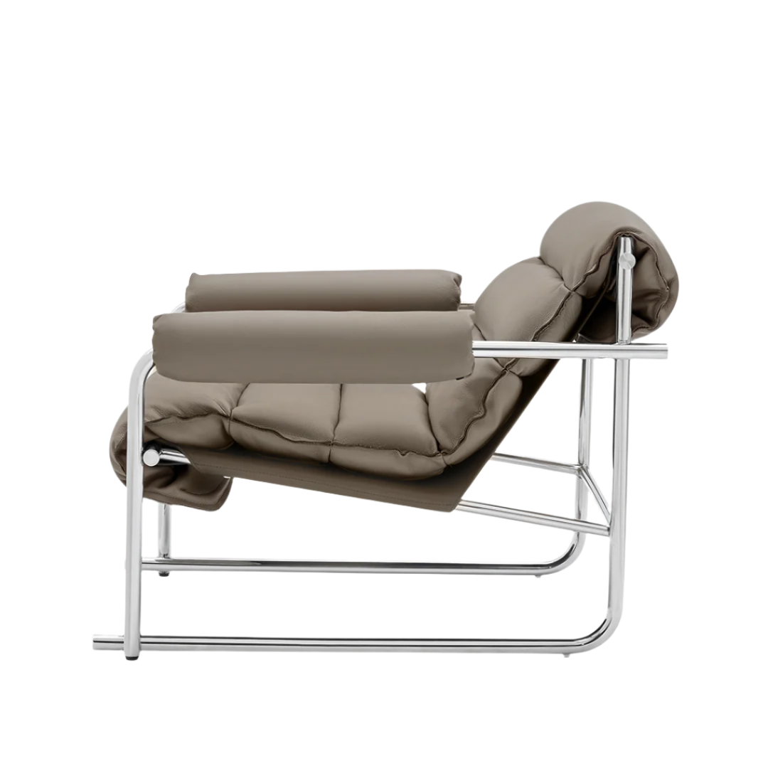 Murcia Whole Leather Lounge Chair LC066/BEIGE - Lounge Chairs - ebarza Furniture UAE | Shop Modern Furniture in Abu Dhabi & Dubai - مفروشات ايبازرا في الامارات | تسوق اثاث عصري وديكورات مميزة في دبي وابوظبي