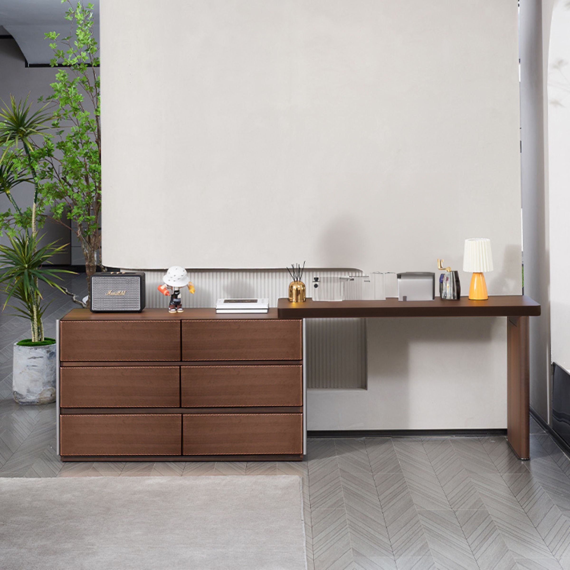 Pre-order 25 Days Delivery Eucalyptus Veneer Desk/Dresser MLL-J06 - Dressers - ebarza Furniture UAE | Shop Modern Furniture in Abu Dhabi & Dubai - مفروشات ايبازرا في الامارات | تسوق اثاث عصري وديكورات مميزة في دبي وابوظبي