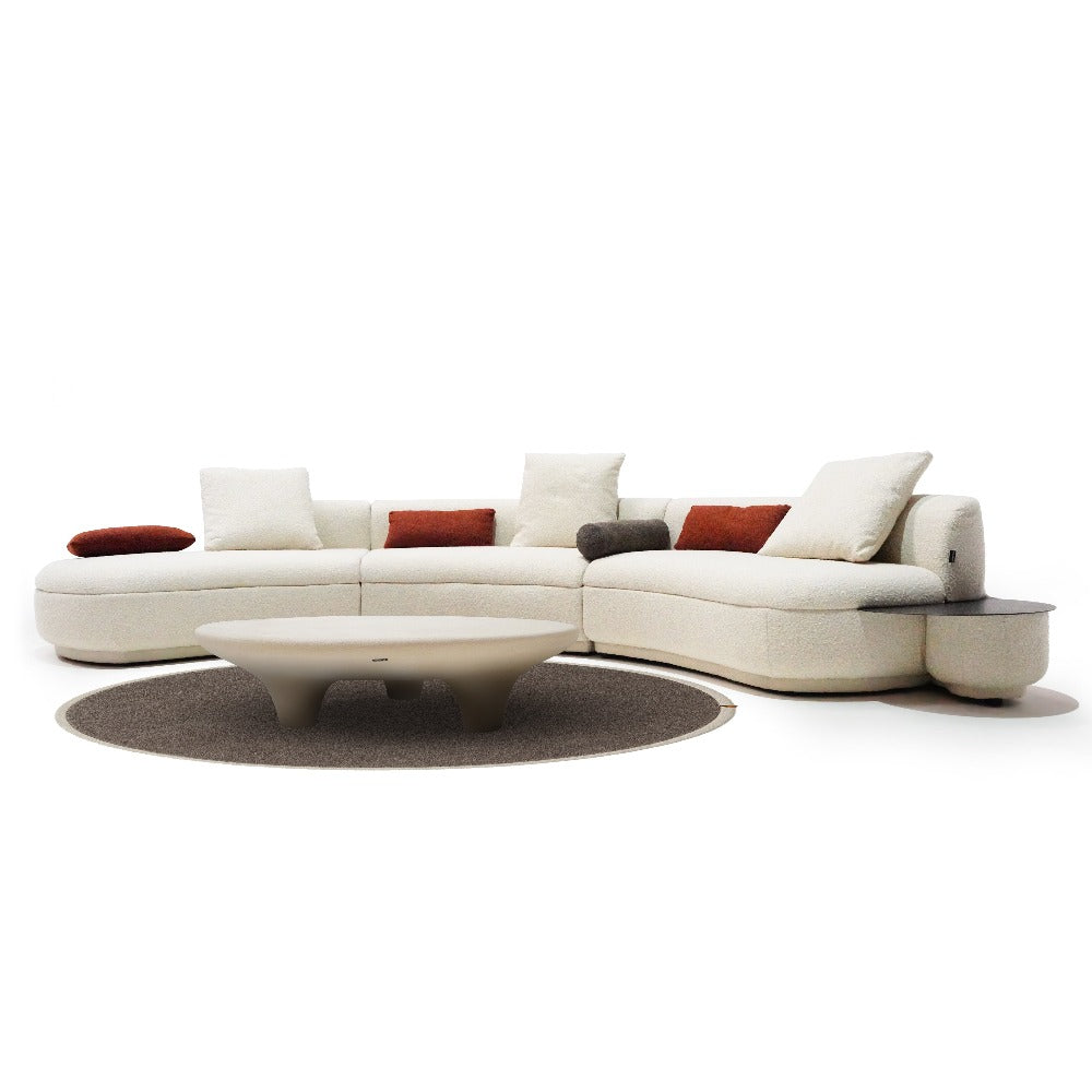 Teddy Curved Sofa with SideTable SF061 -  Sofas - ebarza Furniture UAE | Shop Modern Furniture in Abu Dhabi & Dubai - مفروشات ايبازرا في الامارات | تسوق اثاث عصري وديكورات مميزة في دبي وابوظبي
