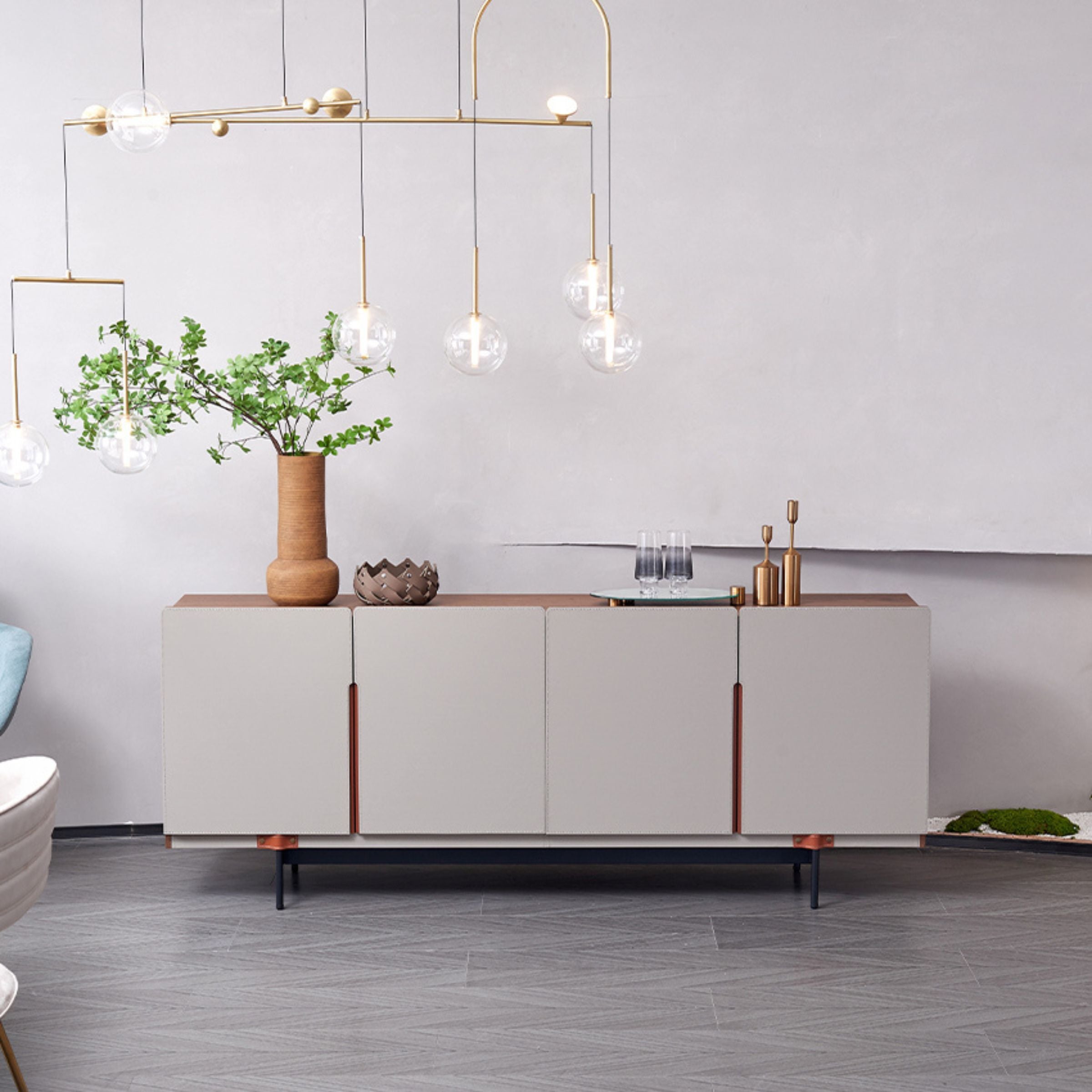 Mycroft Saddle Leather Cabinet MLL-T07 - Storage/TV Unites - ebarza Furniture UAE | Shop Modern Furniture in Abu Dhabi & Dubai - مفروشات ايبازرا في الامارات | تسوق اثاث عصري وديكورات مميزة في دبي وابوظبي