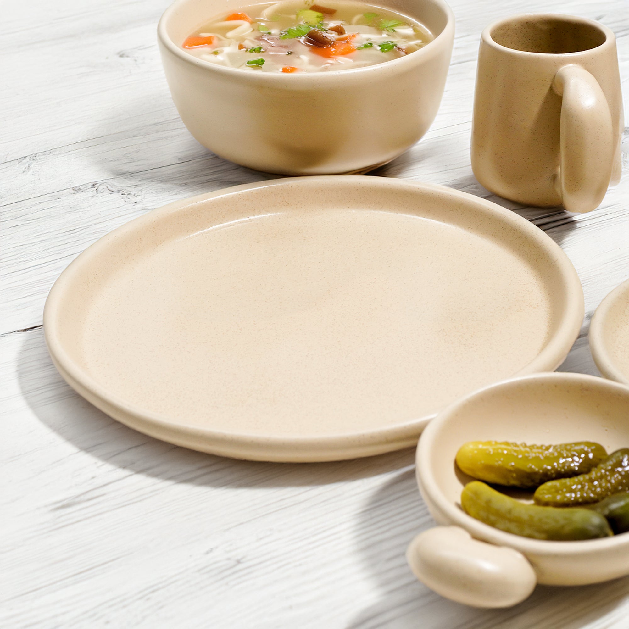 Asian Zen ceramic Plate E711-P-06066 12 -  Plates - ebarza Furniture UAE | Shop Modern Furniture in Abu Dhabi & Dubai - مفروشات ايبازرا في الامارات | تسوق اثاث عصري وديكورات مميزة في دبي وابوظبي