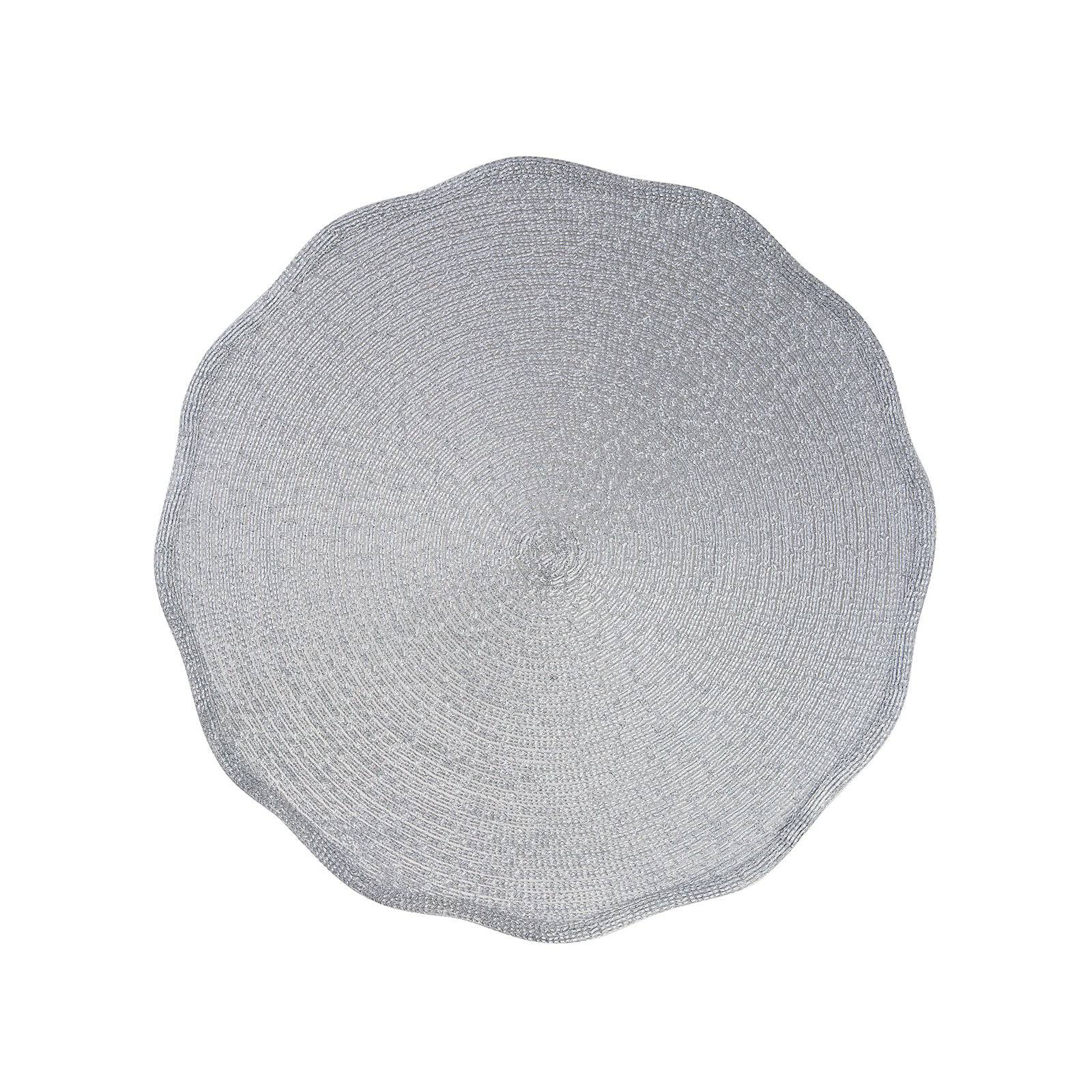 2X Karaca Ravlen Round 2 Silver Rachel Placemat 153.19.01.1431 -  Placemats - ebarza Furniture UAE | Shop Modern Furniture in Abu Dhabi & Dubai - مفروشات ايبازرا في الامارات | تسوق اثاث عصري وديكورات مميزة في دبي وابوظبي