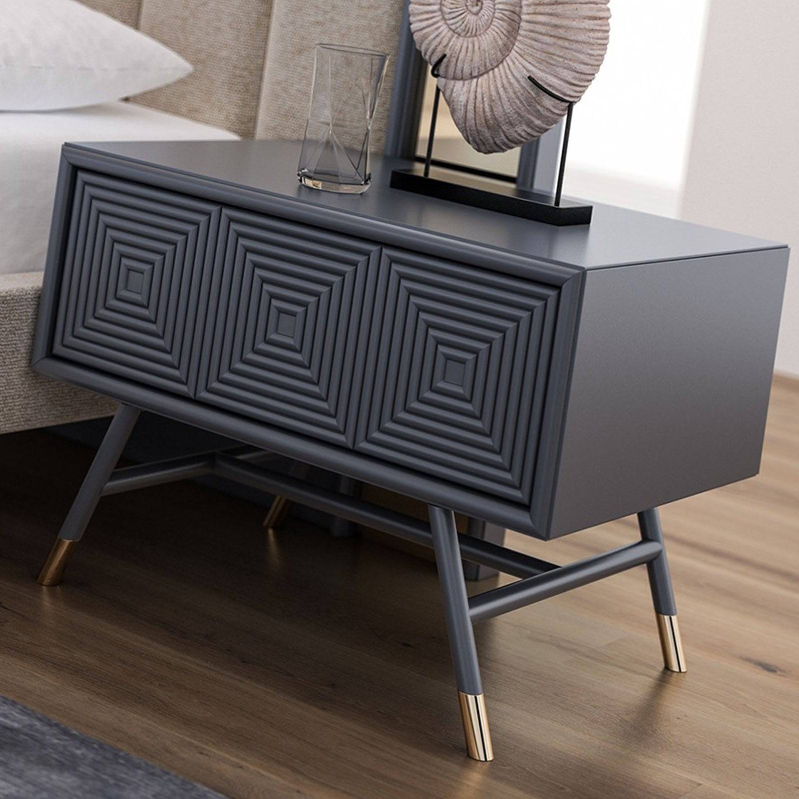 2X Vela Bedside Table Vela009-G-Bedsidetable - Bedside Tables - ebarza Furniture UAE | Shop Modern Furniture in Abu Dhabi & Dubai - مفروشات ايبازرا في الامارات | تسوق اثاث عصري وديكورات مميزة في دبي وابوظبي