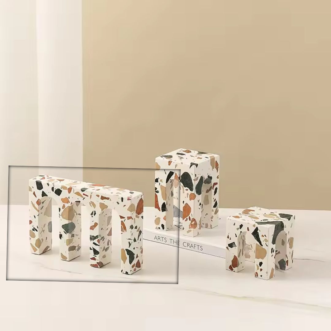 Arch Terrazzo Décor FB-T2212B - Home Decor Figurines - ebarza Furniture UAE | Shop Modern Furniture in Abu Dhabi & Dubai - مفروشات ايبازرا في الامارات | تسوق اثاث عصري وديكورات مميزة في دبي وابوظبي