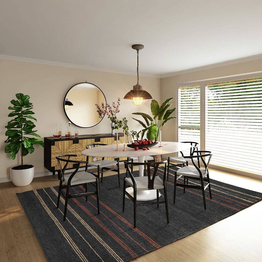 300X200 Cm Hand Woven Jute Black Red Rug Jhd-7002Br-Xl - Rugs - ebarza Furniture UAE | Shop Modern Furniture in Abu Dhabi & Dubai - مفروشات ايبازرا في الامارات | تسوق اثاث عصري وديكورات مميزة في دبي وابوظبي