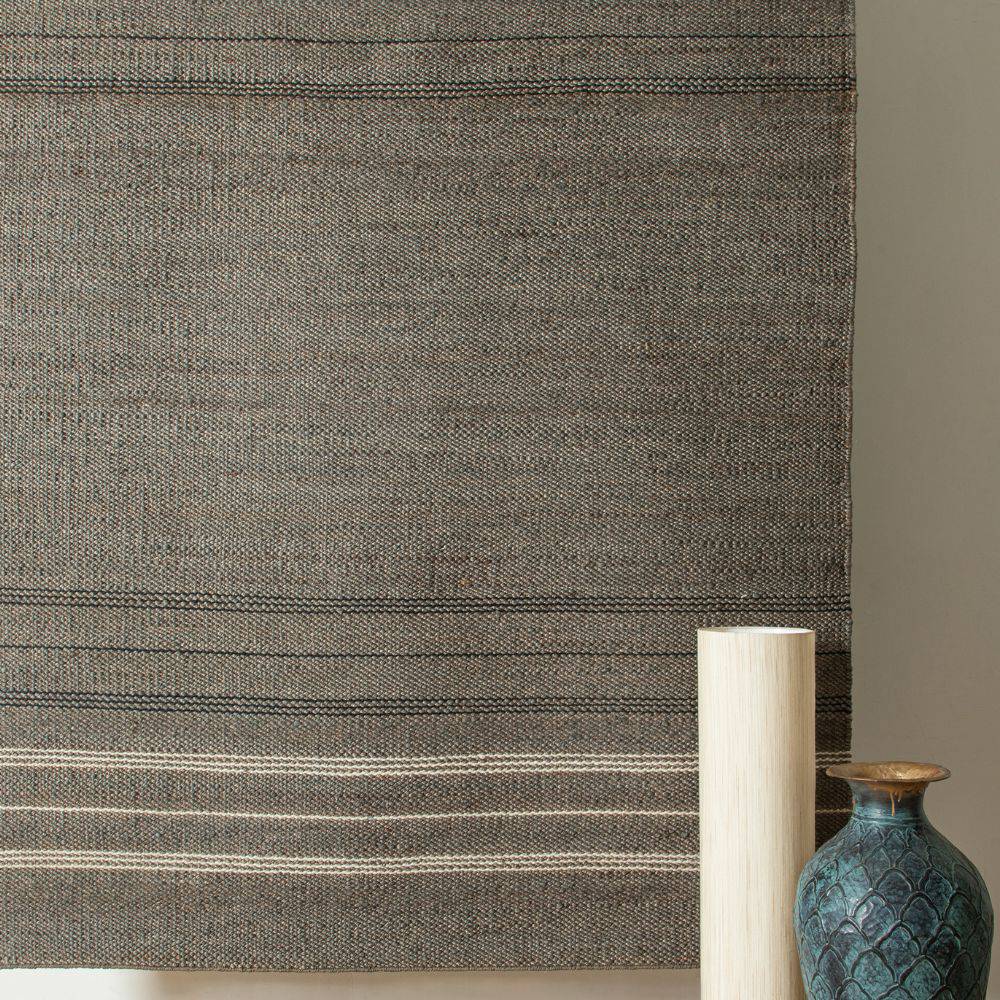 300X200 Cm Hand Woven Patrol Black Jute Rug Jhd-7002Pb-Xl - Rugs - ebarza Furniture UAE | Shop Modern Furniture in Abu Dhabi & Dubai - مفروشات ايبازرا في الامارات | تسوق اثاث عصري وديكورات مميزة في دبي وابوظبي