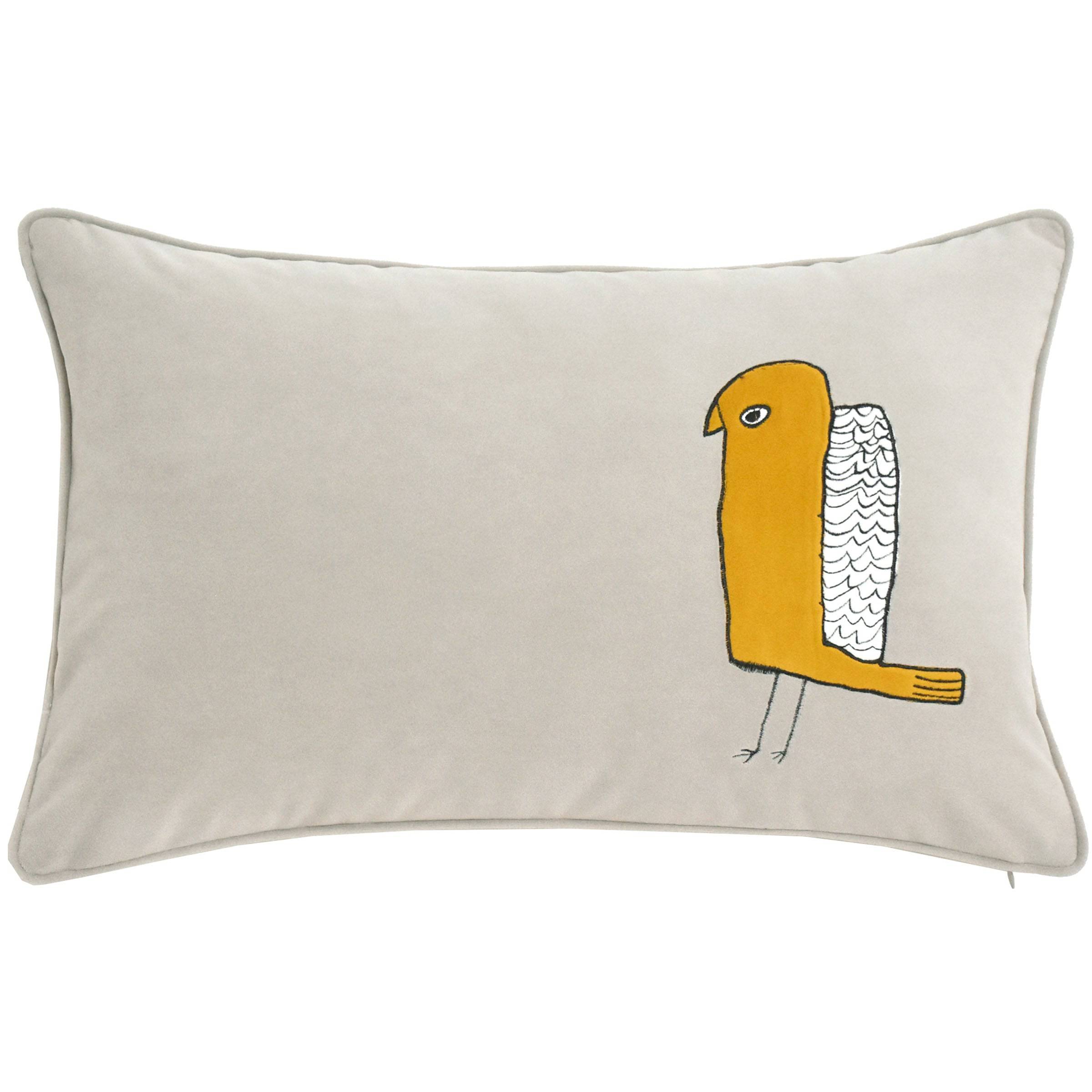 30X55 Cm Small Stone Bird Embroidered Cushion Ecc-028 -  Cushions - ebarza Furniture UAE | Shop Modern Furniture in Abu Dhabi & Dubai - مفروشات ايبازرا في الامارات | تسوق اثاث عصري وديكورات مميزة في دبي وابوظبي