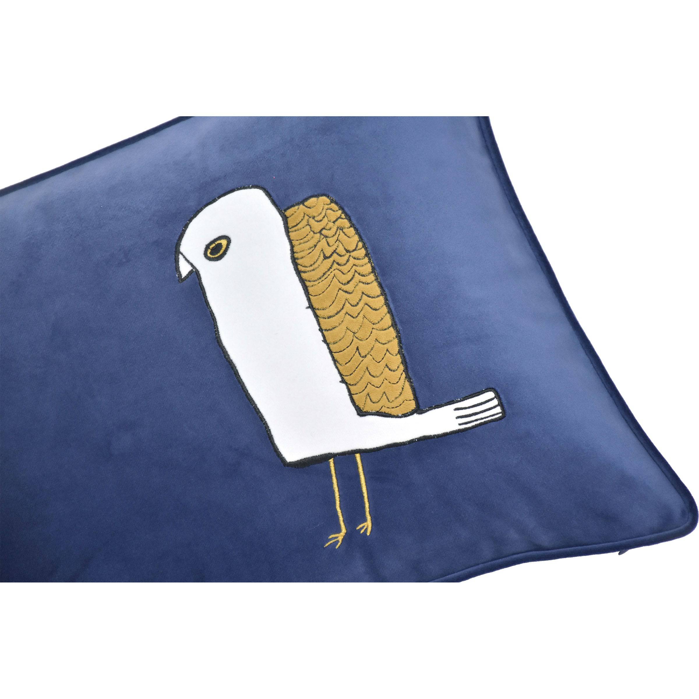 30X55 Cm Small Stone Bird Embroidered Cushion Ecc-035 - Cushions - ebarza Furniture UAE | Shop Modern Furniture in Abu Dhabi & Dubai - مفروشات ايبازرا في الامارات | تسوق اثاث عصري وديكورات مميزة في دبي وابوظبي