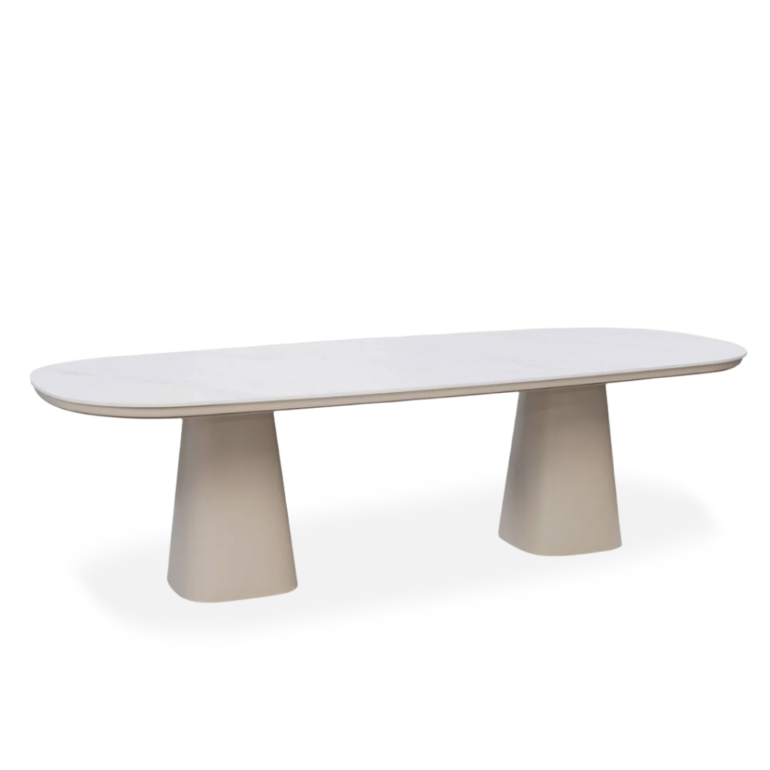 Pre-order 25 Days Delivery Block Outdoor Dining Table with Ceramic Top - AM9030N45CER + AL5540H37ALU/Block - Outdoor Tables - ebarza Furniture UAE | Shop Modern Furniture in Abu Dhabi & Dubai - مفروشات ايبازرا في الامارات | تسوق اثاث عصري وديكورات مميزة في دبي وابوظبي