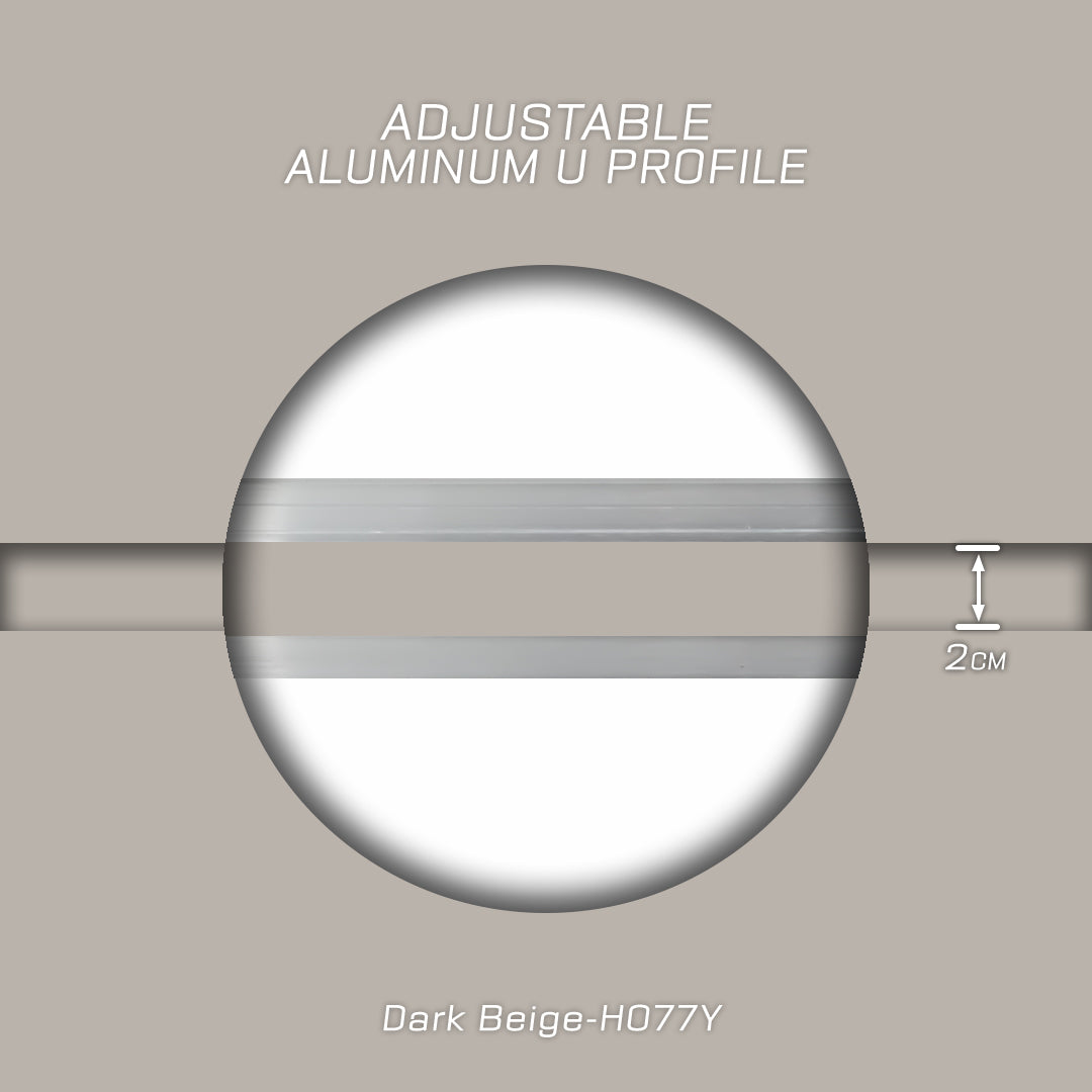 320H-ALUMINUM PROFILE- ADJUSTABLE U-PROFILE COLOUR: Dark Beige-H077Y - wall-panels-profiles - ebarza Furniture UAE | Shop Modern Furniture in Abu Dhabi & Dubai - مفروشات ايبازرا في الامارات | تسوق اثاث عصري وديكورات مميزة في دبي وابوظبي