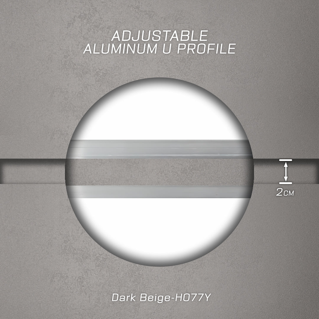 320H-ALUMINUM PROFILE- ADJUSTABLE U-PROFILE COLOUR : Dark Cement BP-102Y - wall-panels-profiles - ebarza Furniture UAE | Shop Modern Furniture in Abu Dhabi & Dubai - مفروشات ايبازرا في الامارات | تسوق اثاث عصري وديكورات مميزة في دبي وابوظبي