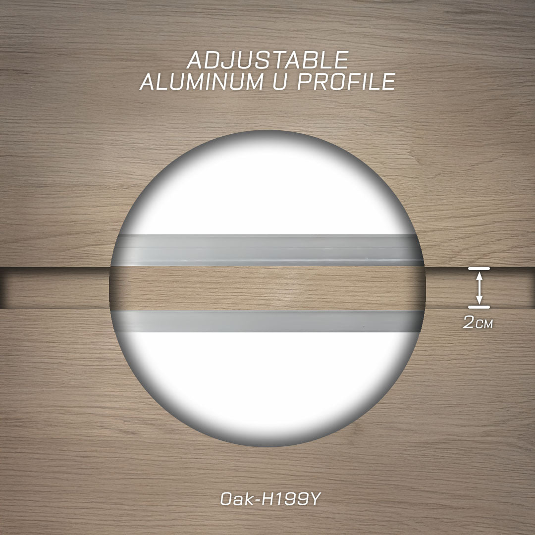 320H-ALUMINUM PROFILE- ADJUSTABLE U-PROFILE COLOUR: North American Oak-H199Y - wall-panels-profiles - ebarza Furniture UAE | Shop Modern Furniture in Abu Dhabi & Dubai - مفروشات ايبازرا في الامارات | تسوق اثاث عصري وديكورات مميزة في دبي وابوظبي