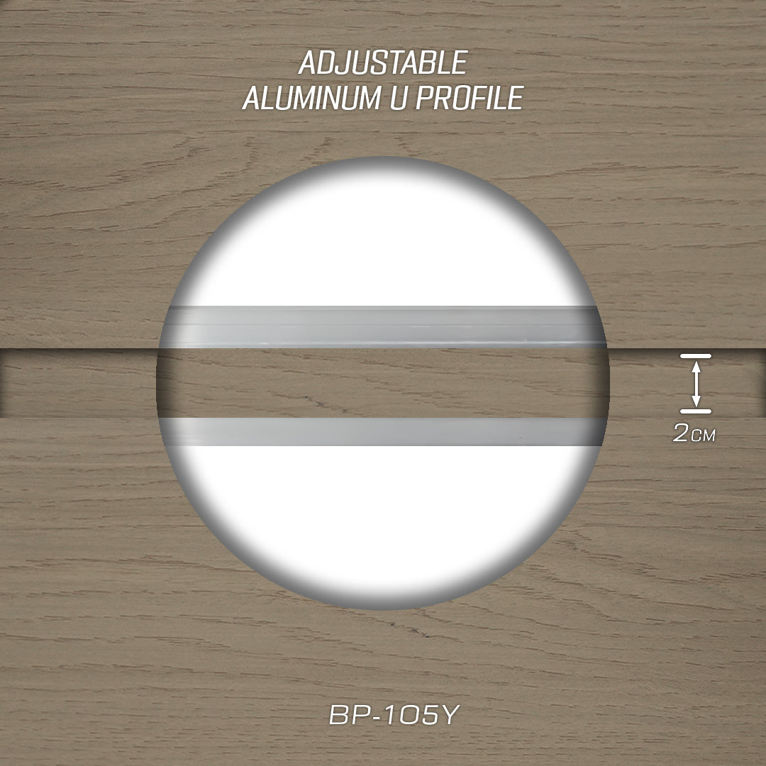 320H-ALUMINUM PROFILE- ADJUSTABLE U-PROFILE COLOUR :Taupe Elm BP-105Y