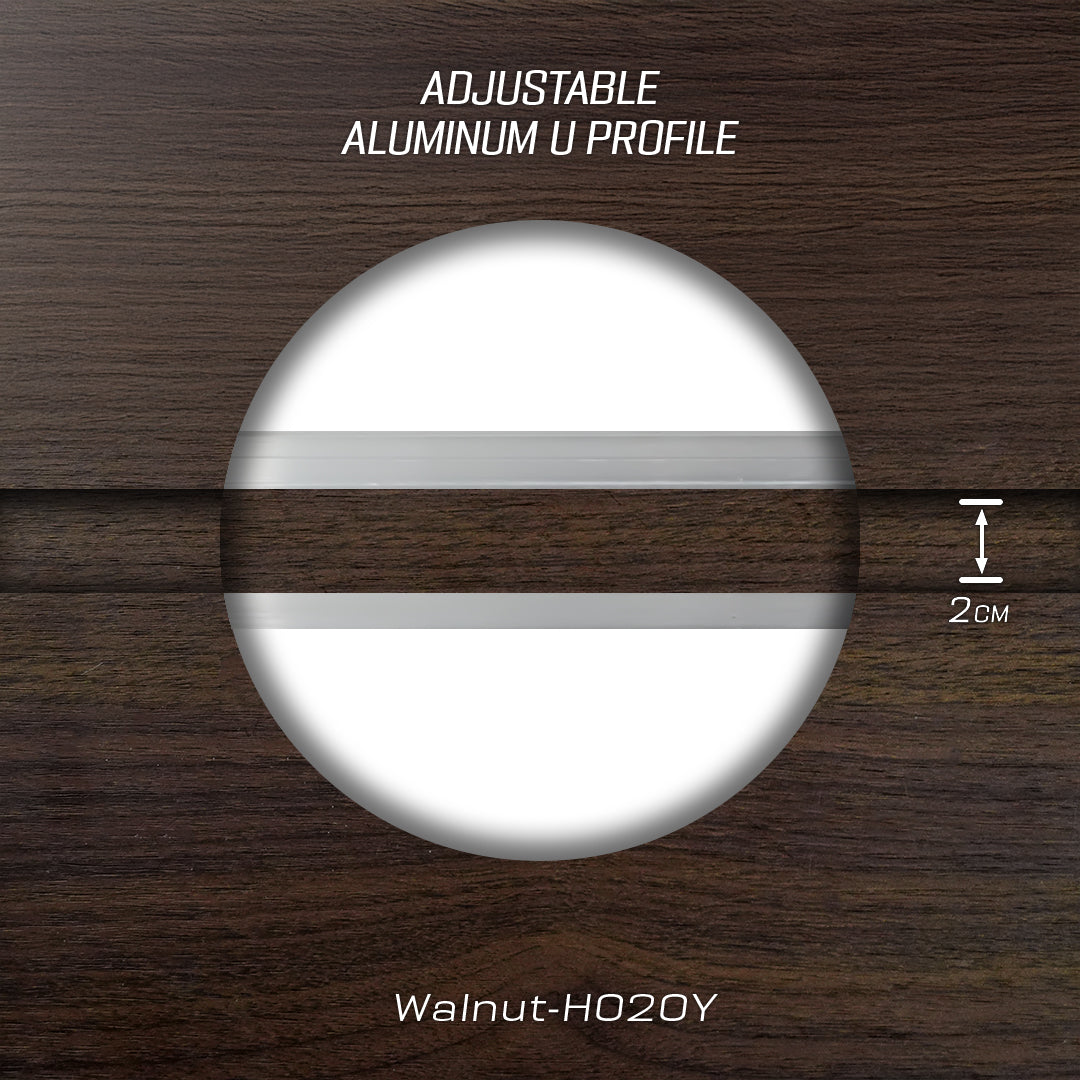 320H-ALUMINUM PROFILE- ADJUSTABLE U-PROFILE COLOUR: Walnut-H020Y