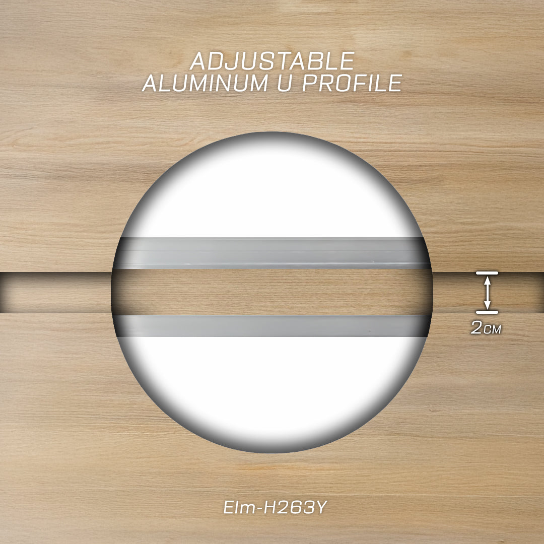 320H-ALUMINUM PROFILE- ADJUSTABLE DECORATION U-PROFILE COLOUR: Warm Elm-H263Y - wall-panels-profiles - ebarza Furniture UAE | Shop Modern Furniture in Abu Dhabi & Dubai - مفروشات ايبازرا في الامارات | تسوق اثاث عصري وديكورات مميزة في دبي وابوظبي