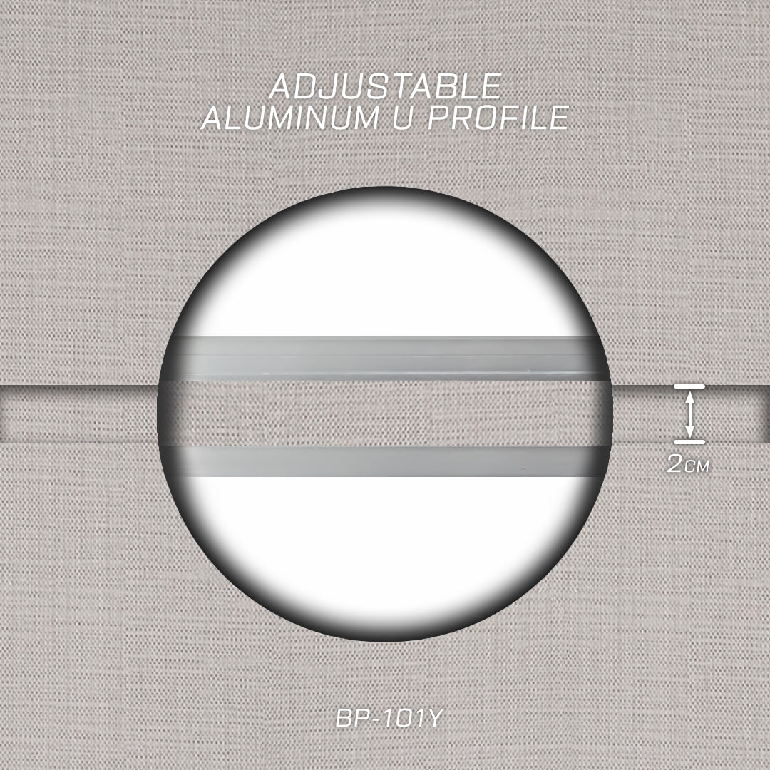 320H-ALUMINUM PROFILE- ADJUSTABLE U-PROFILE COLOUR : Montaigne Fabric BP-101Y - wall-panels-profiles - ebarza Furniture UAE | Shop Modern Furniture in Abu Dhabi & Dubai - مفروشات ايبازرا في الامارات | تسوق اثاث عصري وديكورات مميزة في دبي وابوظبي