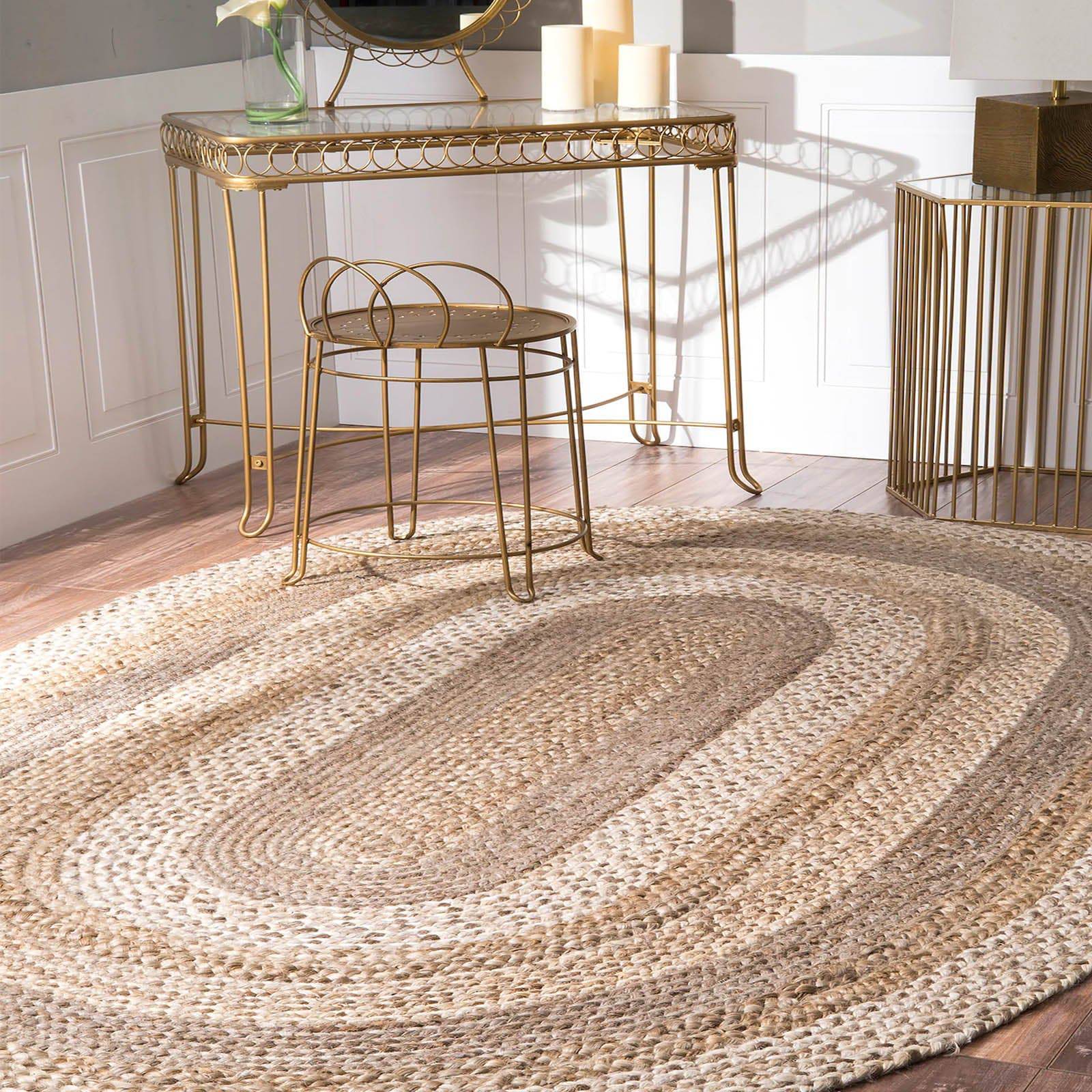 320X220 Cm Braided Handmade Jute Rug Jh-2344-Xl - Rugs - ebarza Furniture UAE | Shop Modern Furniture in Abu Dhabi & Dubai - مفروشات ايبازرا في الامارات | تسوق اثاث عصري وديكورات مميزة في دبي وابوظبي
