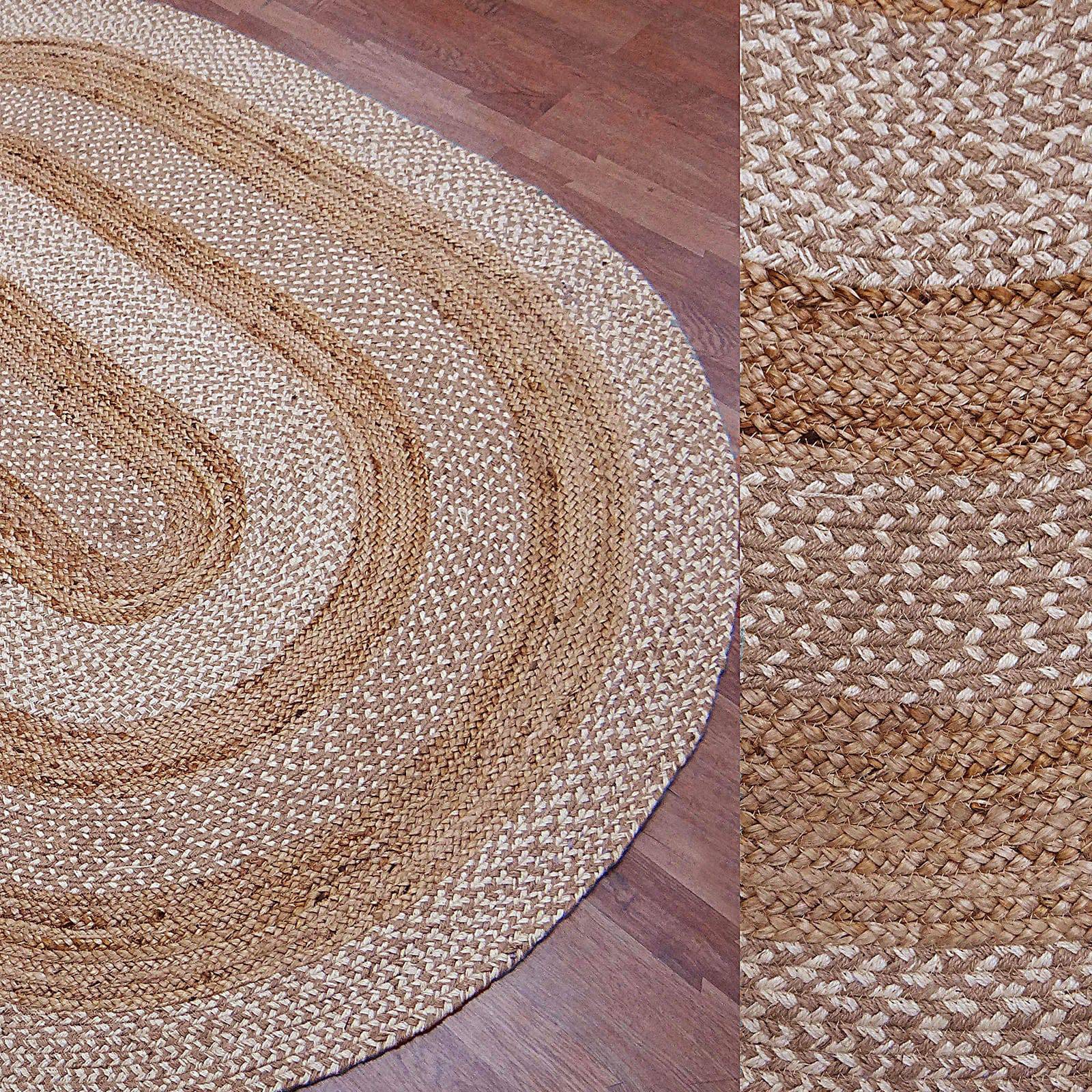 320X220 Cm Braided Handmade Jute Rug Jh-2344-Xl - Rugs - ebarza Furniture UAE | Shop Modern Furniture in Abu Dhabi & Dubai - مفروشات ايبازرا في الامارات | تسوق اثاث عصري وديكورات مميزة في دبي وابوظبي