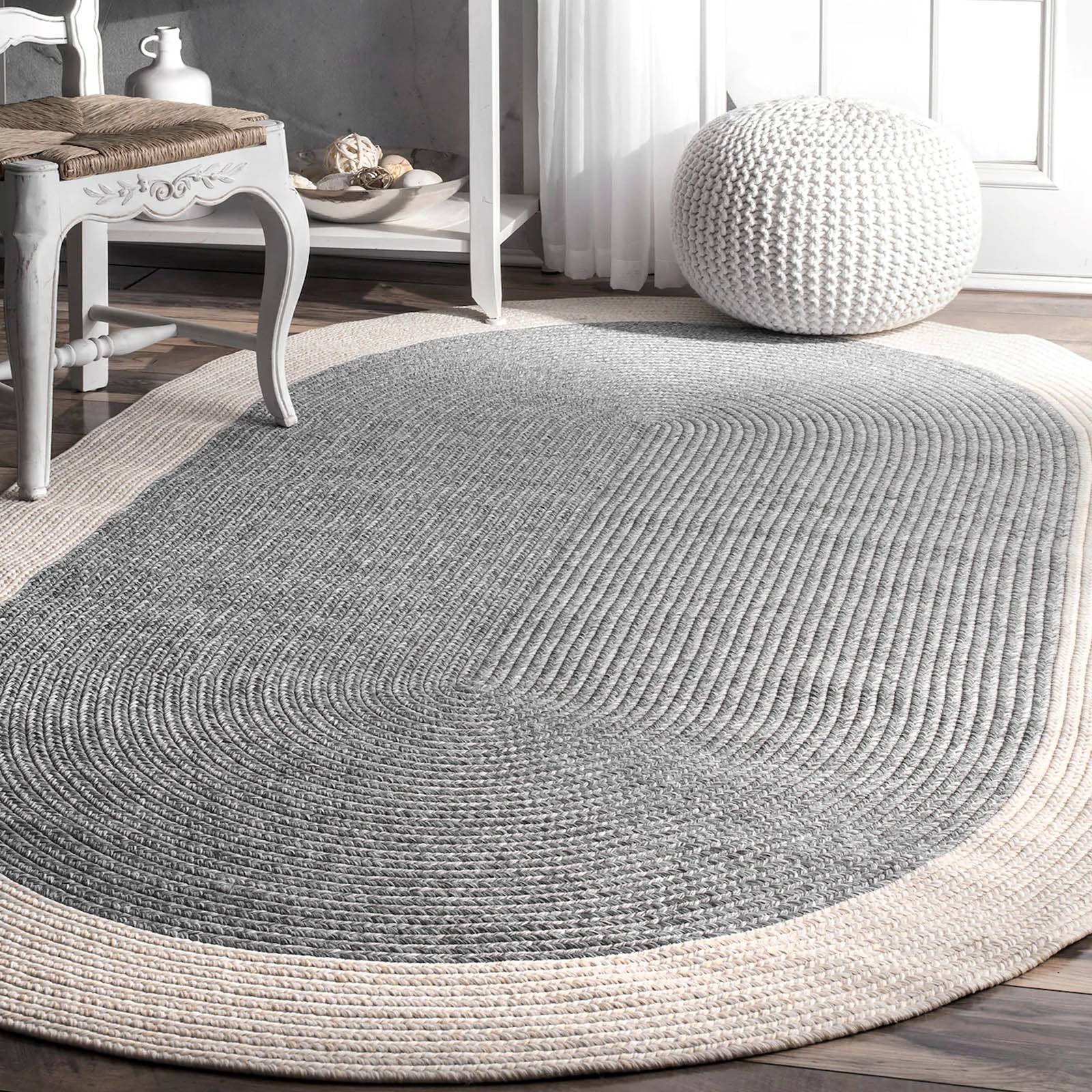 320X220 Cm Braided Handmade Jute Rug Jh-2349-Xl - Rugs - ebarza Furniture UAE | Shop Modern Furniture in Abu Dhabi & Dubai - مفروشات ايبازرا في الامارات | تسوق اثاث عصري وديكورات مميزة في دبي وابوظبي