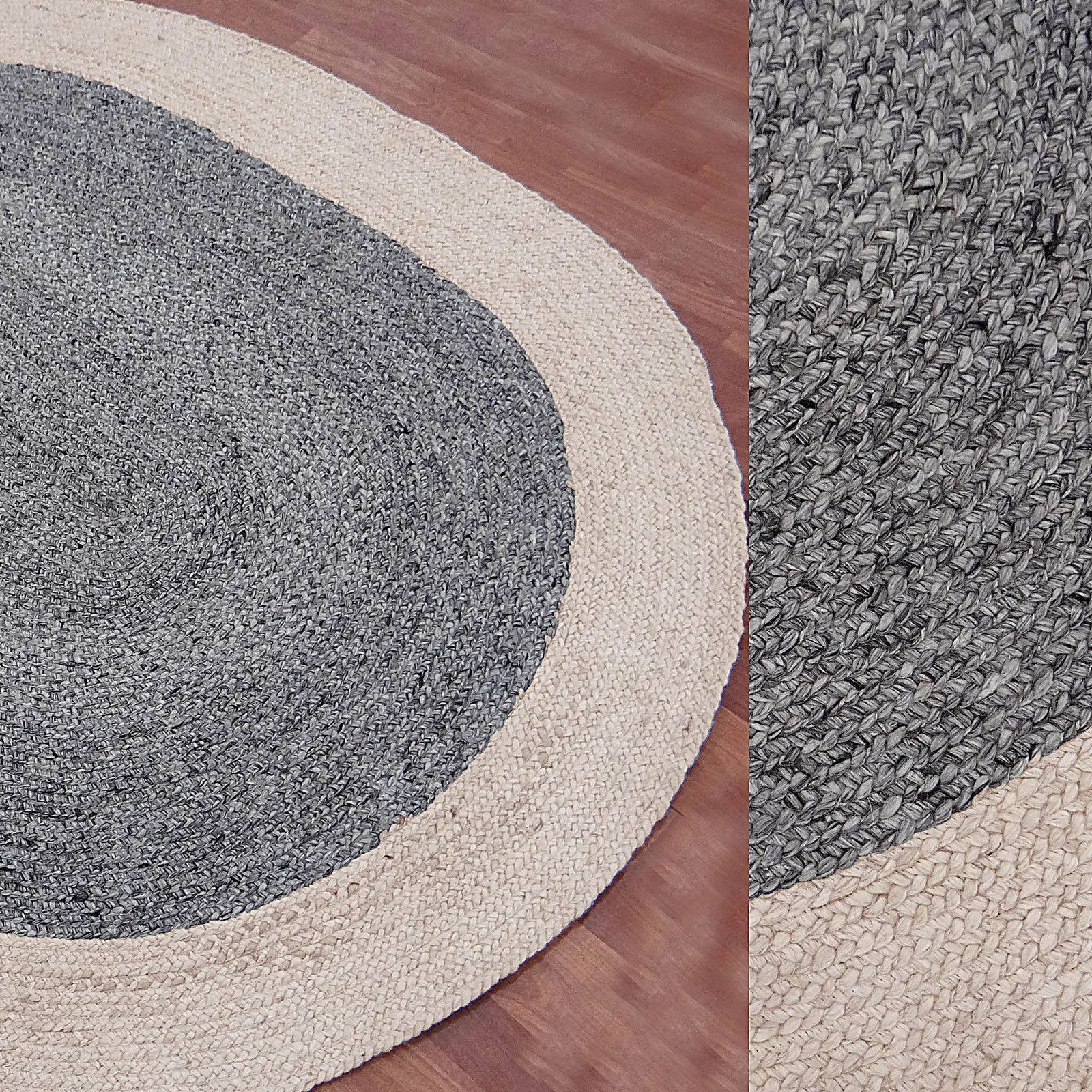 320X220 Cm Braided Handmade Jute Rug Jh-2349-Xl - Rugs - ebarza Furniture UAE | Shop Modern Furniture in Abu Dhabi & Dubai - مفروشات ايبازرا في الامارات | تسوق اثاث عصري وديكورات مميزة في دبي وابوظبي