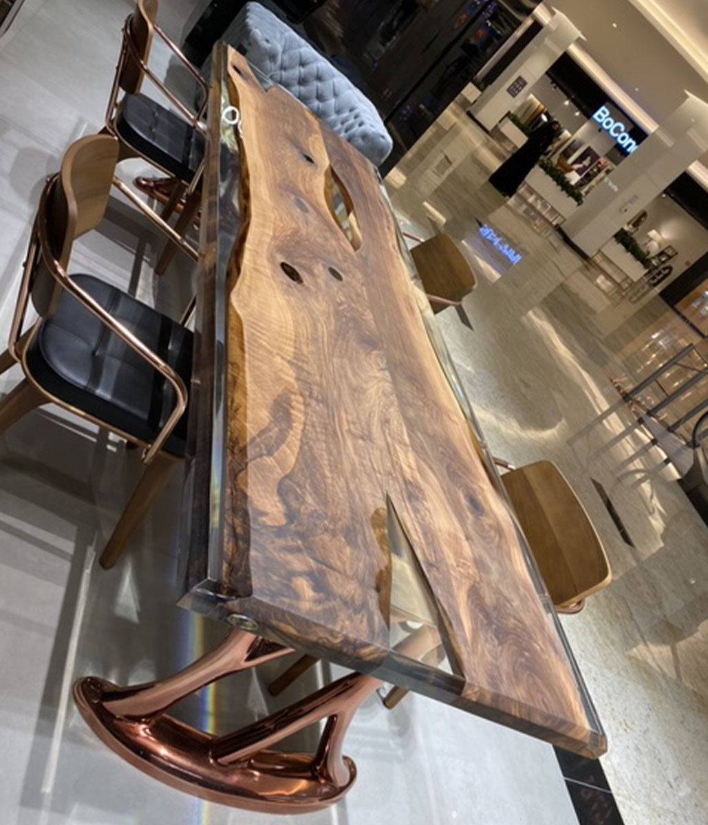 350X100 Cm Live Edge Resin Dining Table Top San350X100 - Table Tops - ebarza Furniture UAE | Shop Modern Furniture in Abu Dhabi & Dubai - مفروشات ايبازرا في الامارات | تسوق اثاث عصري وديكورات مميزة في دبي وابوظبي