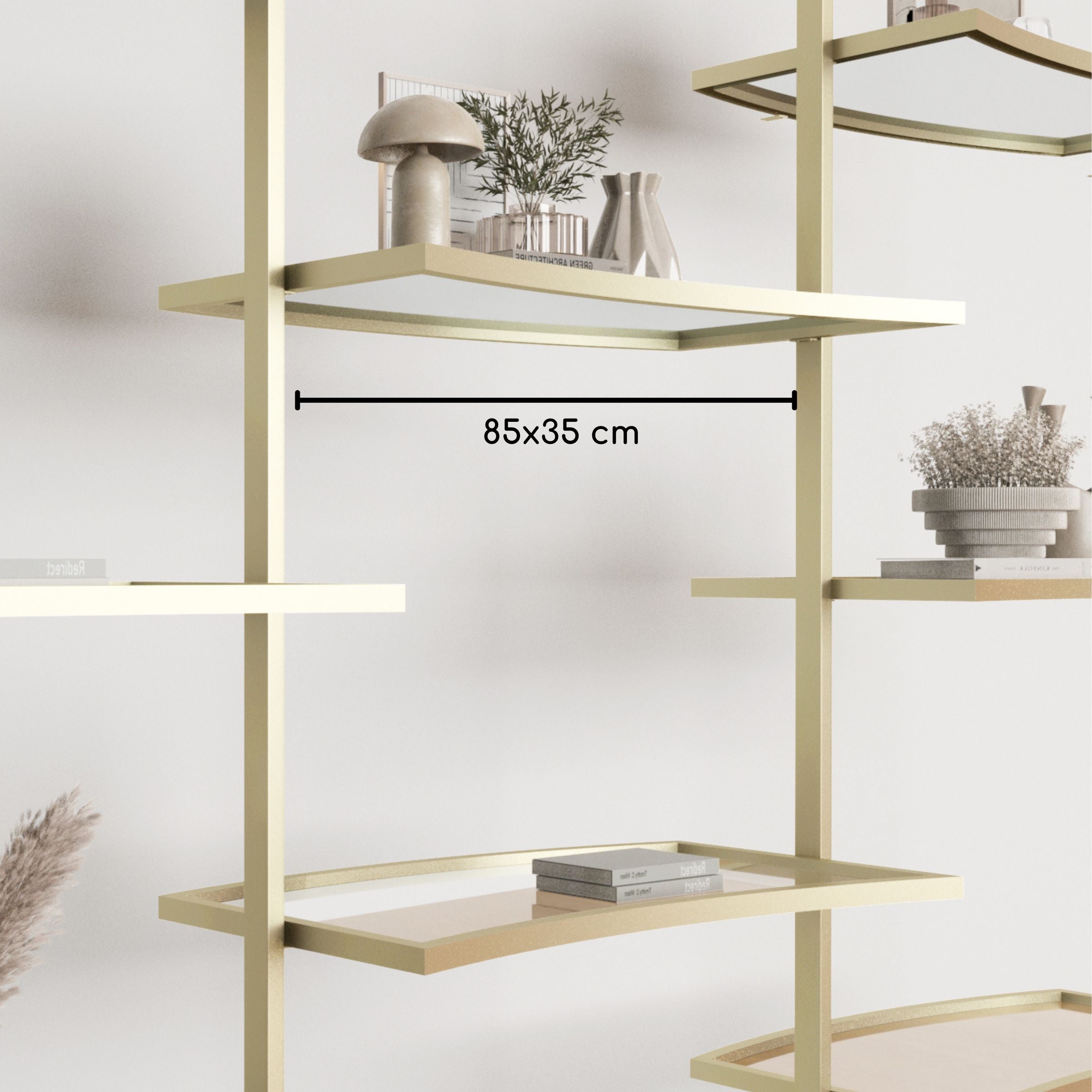 Antik Closet/Cabinet CURVED SHELF 85*35 cm WALNUT - Cabinets - ebarza Furniture UAE | Shop Modern Furniture in Abu Dhabi & Dubai - مفروشات ايبازرا في الامارات | تسوق اثاث عصري وديكورات مميزة في دبي وابوظبي