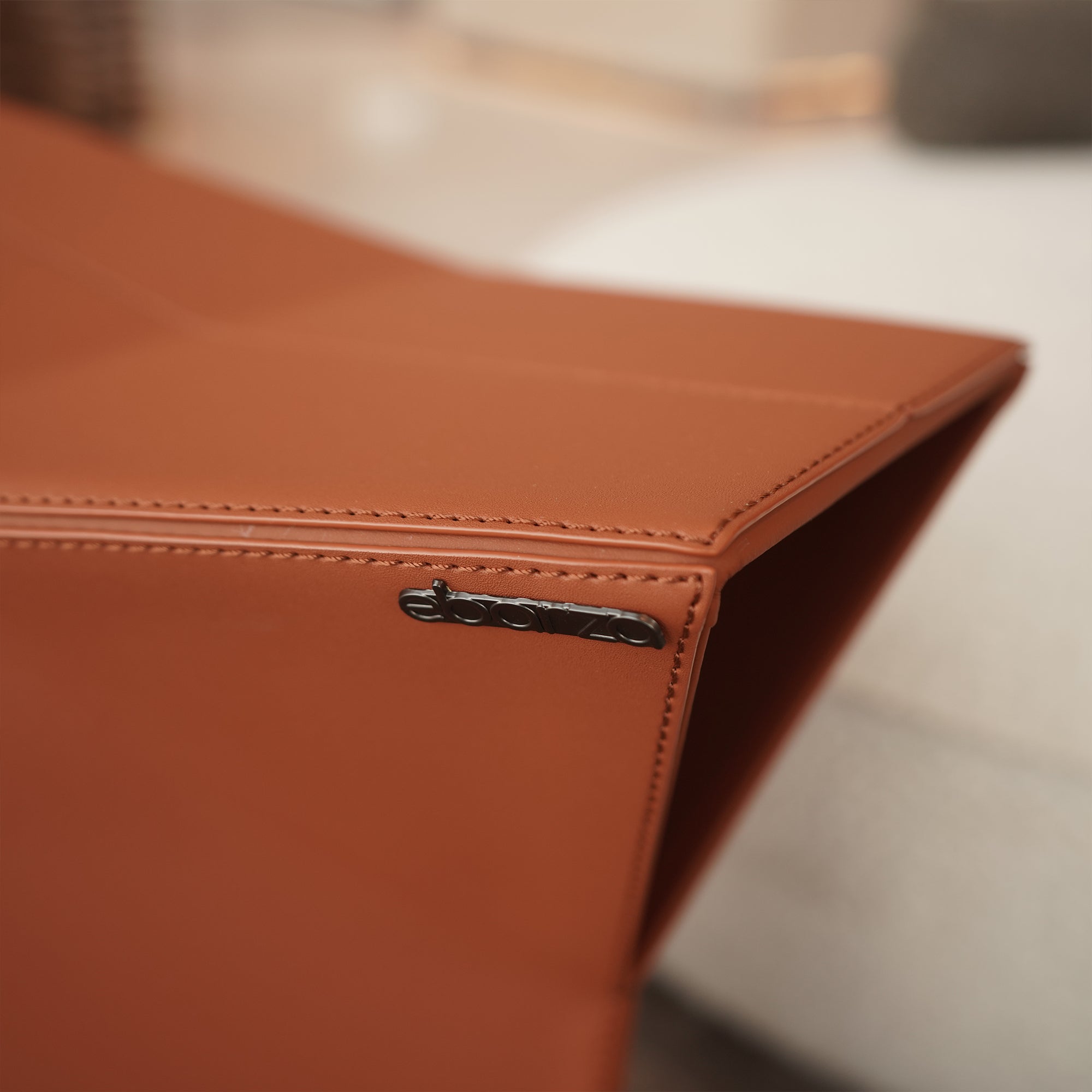 Microfiber Saddle Leather Side Table/ Low Stool JK-D161 Orange - Poufs - ebarza Furniture UAE | Shop Modern Furniture in Abu Dhabi & Dubai - مفروشات ايبازرا في الامارات | تسوق اثاث عصري وديكورات مميزة في دبي وابوظبي