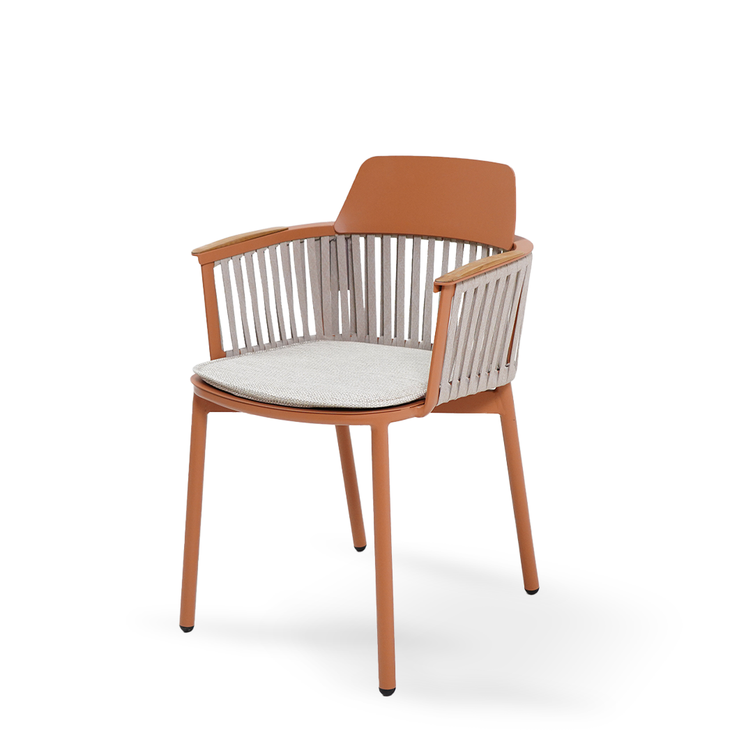 Porto Outdoor Dining/Armchair with Alu Back and PVC Strap - AC2022N04ROP -  Chairs - ebarza Furniture UAE | Shop Modern Furniture in Abu Dhabi & Dubai - مفروشات ايبازرا في الامارات | تسوق اثاث عصري وديكورات مميزة في دبي وابوظبي