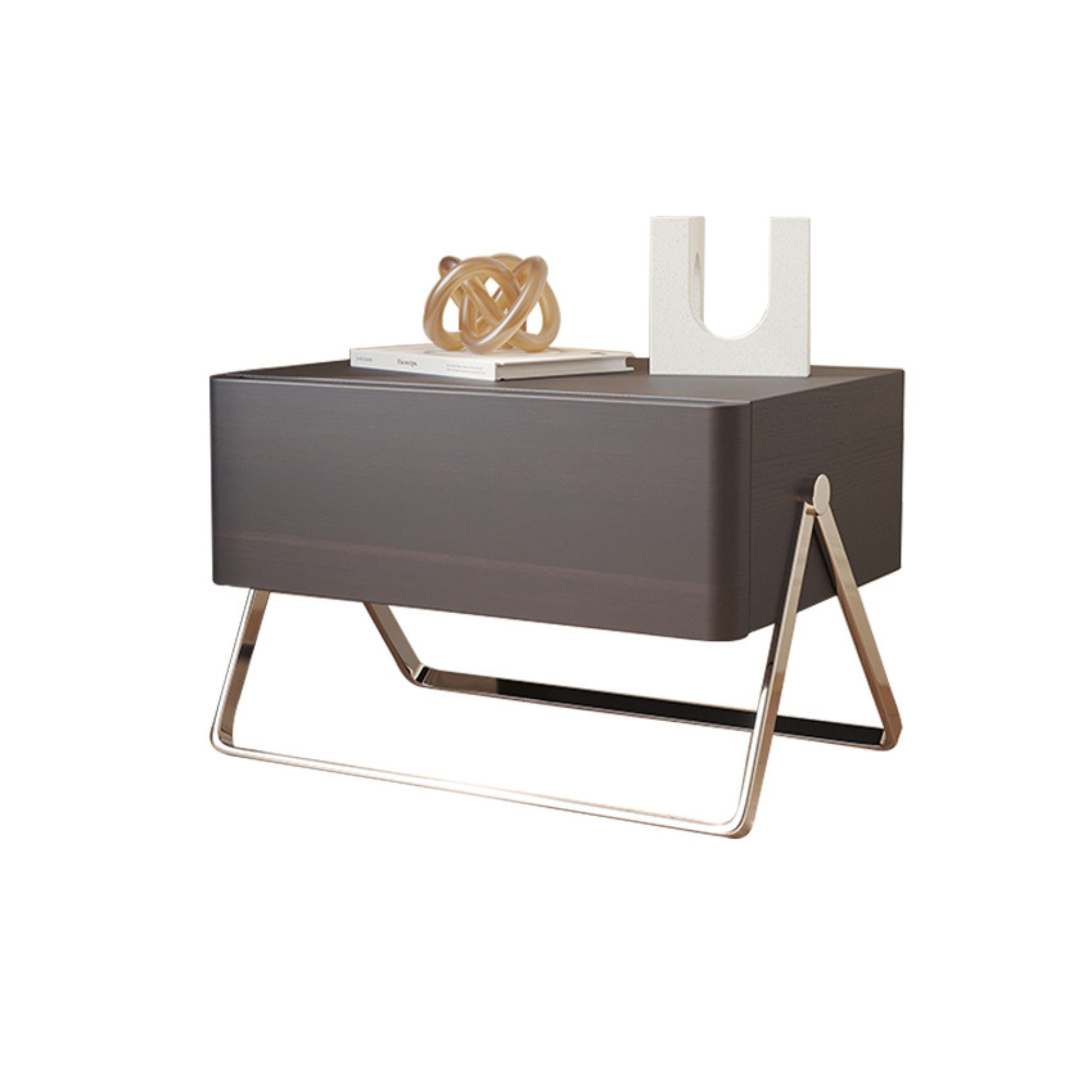 Basket Dark Walnut Bed Side Table MLL-T71 -  Side Tables - ebarza Furniture UAE | Shop Modern Furniture in Abu Dhabi & Dubai - مفروشات ايبازرا في الامارات | تسوق اثاث عصري وديكورات مميزة في دبي وابوظبي