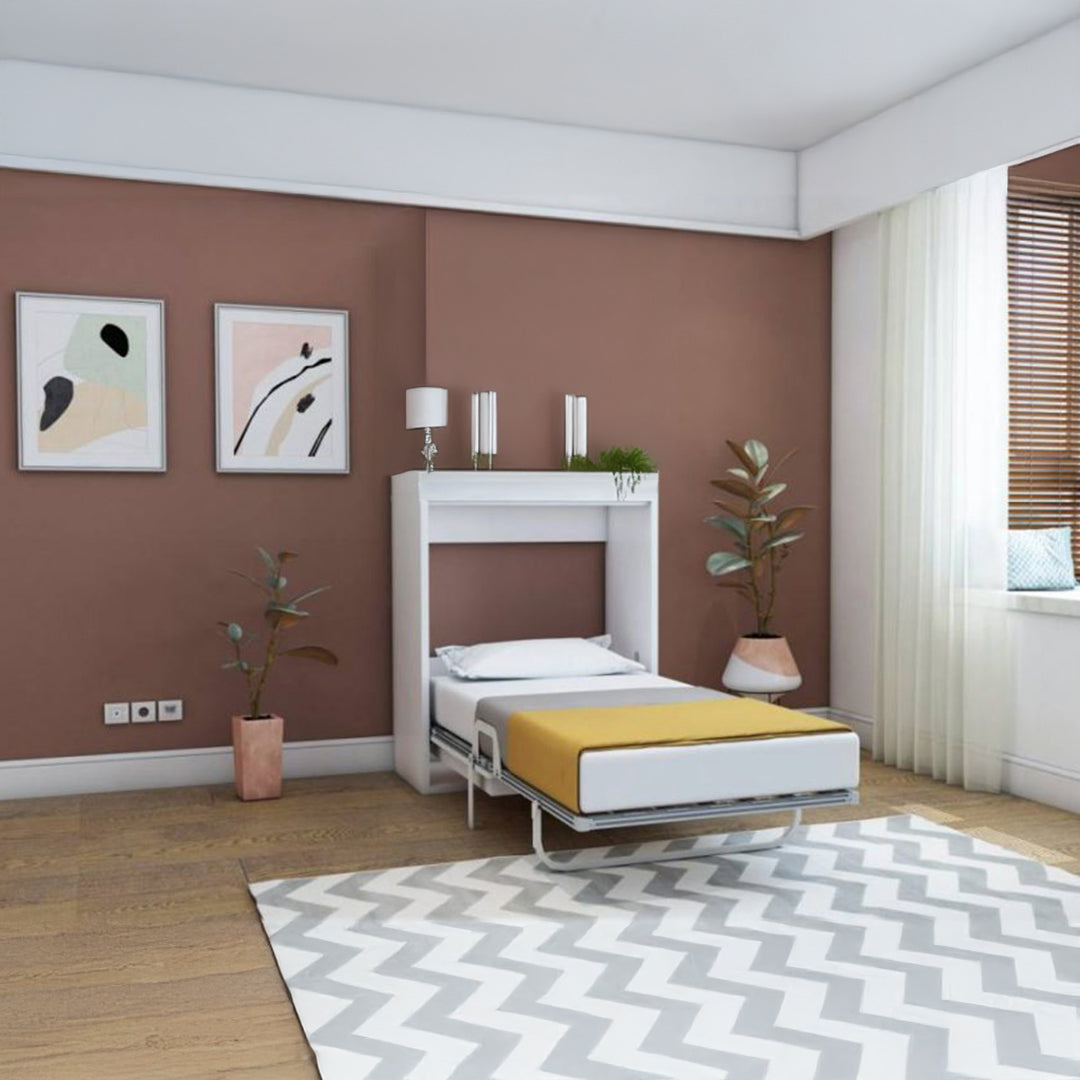 LIFE CAPSULE FOLDING SINGLE BED with MATTRESS and SECRET TABE MODULE - 209/ 402-D - Bedsteads - ebarza Furniture UAE | Shop Modern Furniture in Abu Dhabi & Dubai - مفروشات ايبازرا في الامارات | تسوق اثاث عصري وديكورات مميزة في دبي وابوظبي