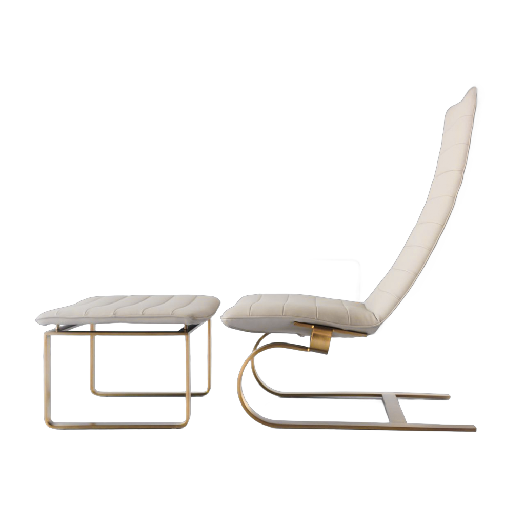 Right arm chair with Ottoman CC-OTT-302R -  Lounge Chairs - ebarza Furniture UAE | Shop Modern Furniture in Abu Dhabi & Dubai - مفروشات ايبازرا في الامارات | تسوق اثاث عصري وديكورات مميزة في دبي وابوظبي