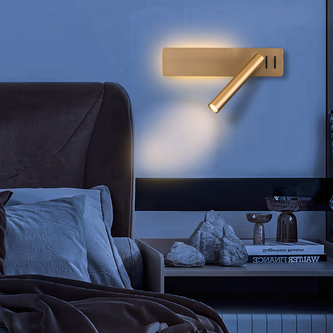 Seed Hotel Style Headboard/ Wall Reading Lamp Seed-WL 23-BR - Wall Lamps - ebarza Furniture UAE | Shop Modern Furniture in Abu Dhabi & Dubai - مفروشات ايبازرا في الامارات | تسوق اثاث عصري وديكورات مميزة في دبي وابوظبي