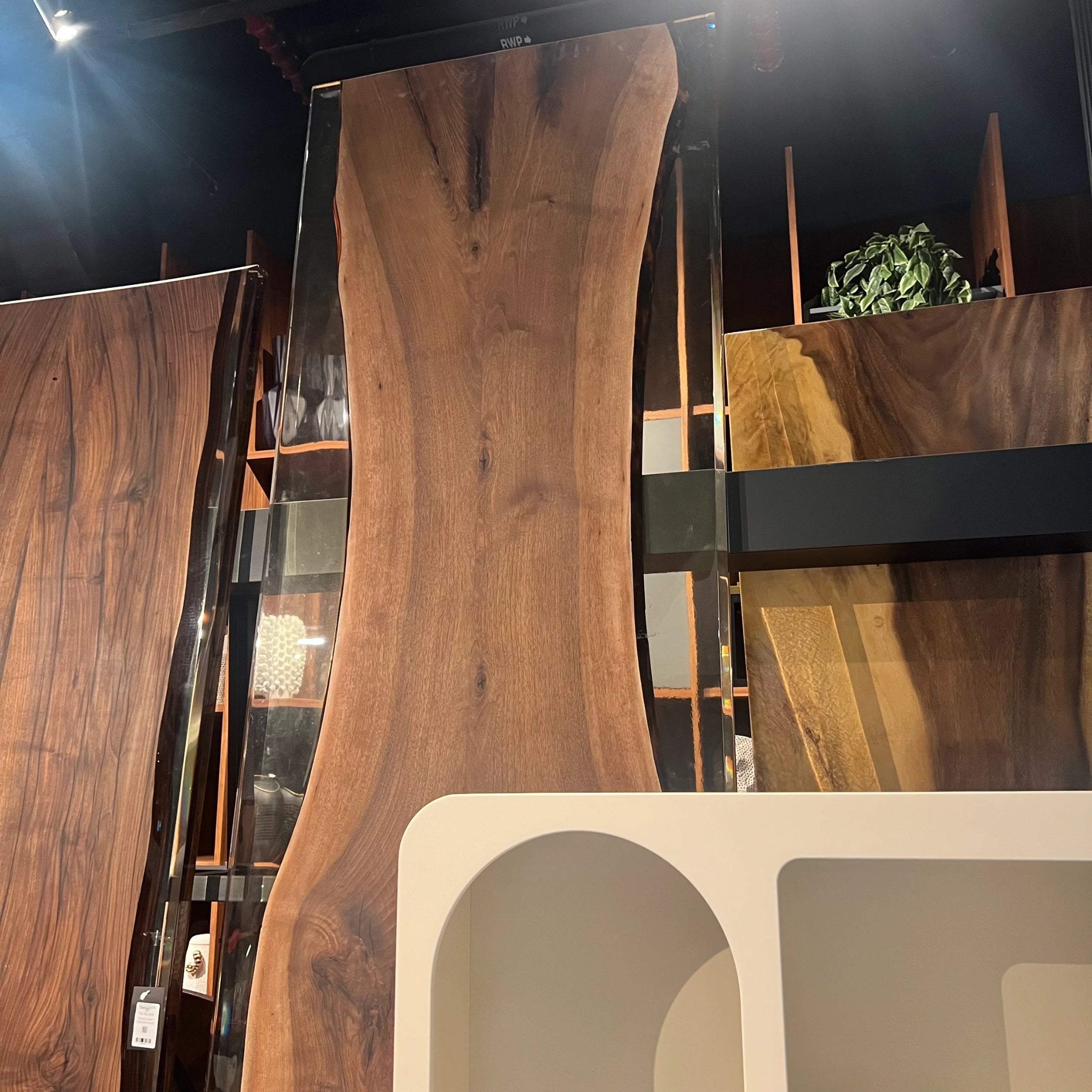 AS IS - 350X100 Cm Live Edge Resin Dining Table Top San350X100-Nakheel - DISPLAY ITEM - ebarza Furniture UAE | Shop Modern Furniture in Abu Dhabi & Dubai - مفروشات ايبازرا في الامارات | تسوق اثاث عصري وديكورات مميزة في دبي وابوظبي