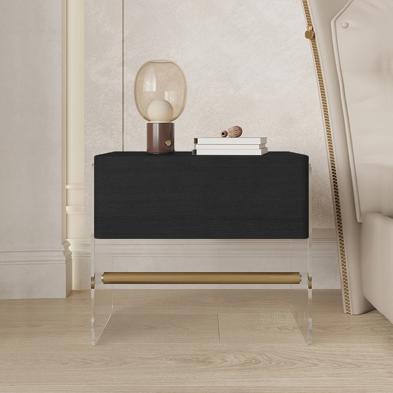 Dark Walnut With Clear Acrylic Coffee Table MLL-T70 -  Side Tables - ebarza Furniture UAE | Shop Modern Furniture in Abu Dhabi & Dubai - مفروشات ايبازرا في الامارات | تسوق اثاث عصري وديكورات مميزة في دبي وابوظبي