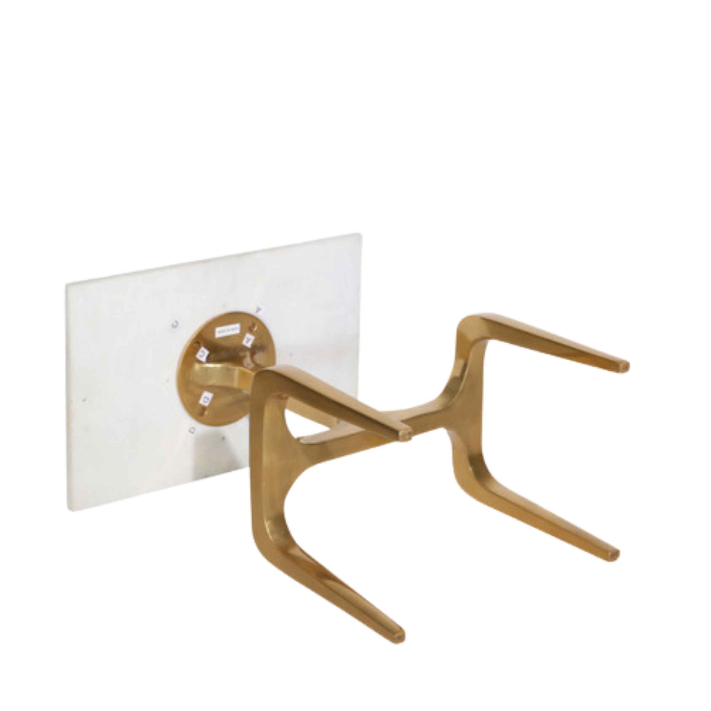 As Is - 4-Legged Accent Table 55 Cm With Top White Marble - Gold 14845-01 -  DISPLAY ITEM - ebarza Furniture UAE | Shop Modern Furniture in Abu Dhabi & Dubai - مفروشات ايبازرا في الامارات | تسوق اثاث عصري وديكورات مميزة في دبي وابوظبي