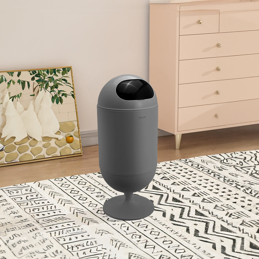 Capsule Shape Press Type Trash Can - 16062P-20L-S - Gray - Bathroom Accessories - ebarza Furniture UAE | Shop Modern Furniture in Abu Dhabi & Dubai - مفروشات ايبازرا في الامارات | تسوق اثاث عصري وديكورات مميزة في دبي وابوظبي