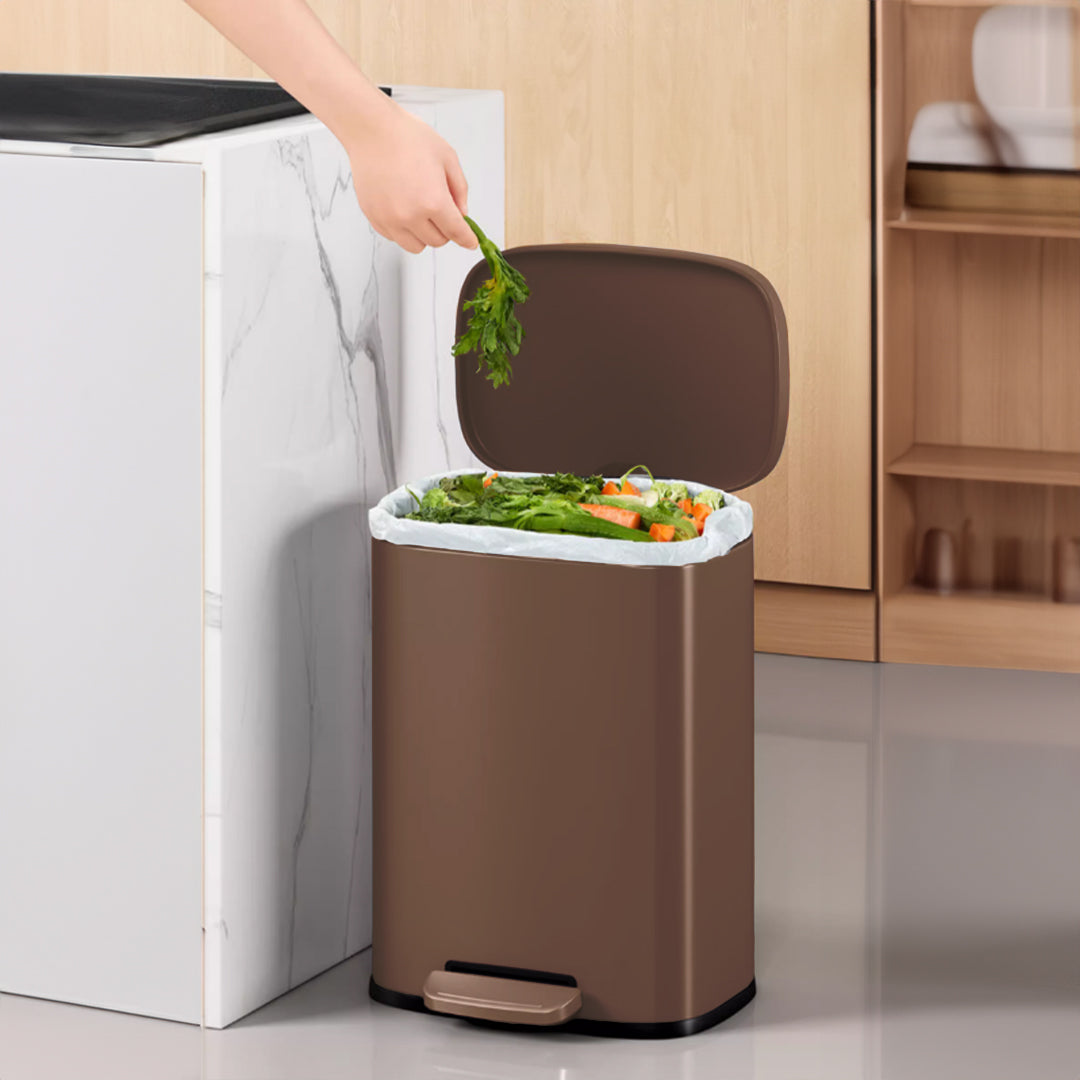 Fashion Rectangle Soft-Close Trash Can - 10074P-12L - Bathroom Accessories - ebarza Furniture UAE | Shop Modern Furniture in Abu Dhabi & Dubai - مفروشات ايبازرا في الامارات | تسوق اثاث عصري وديكورات مميزة في دبي وابوظبي