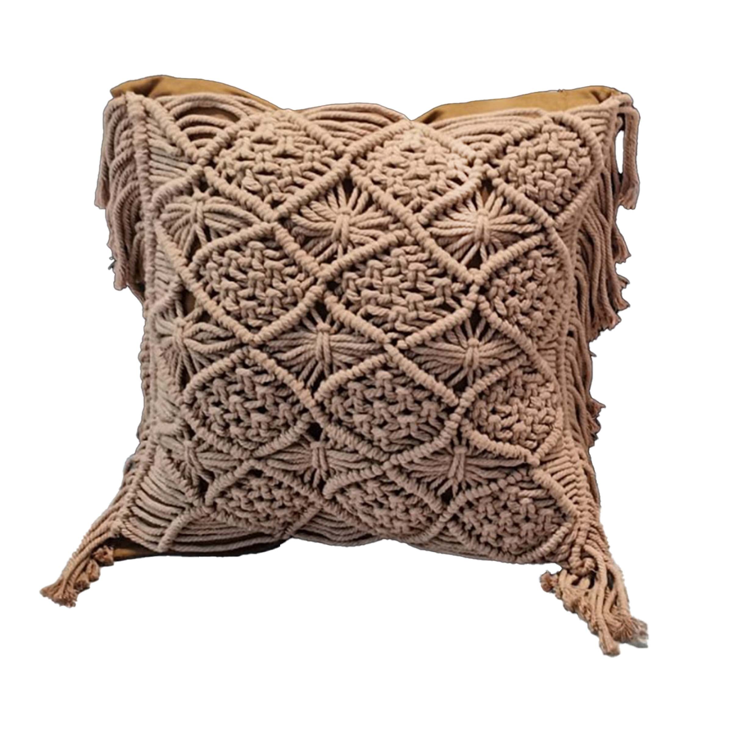 45x45 cm Rope Cushion KD2325 - Cushions - ebarza Furniture UAE | Shop Modern Furniture in Abu Dhabi & Dubai - مفروشات ايبازرا في الامارات | تسوق اثاث عصري وديكورات مميزة في دبي وابوظبي