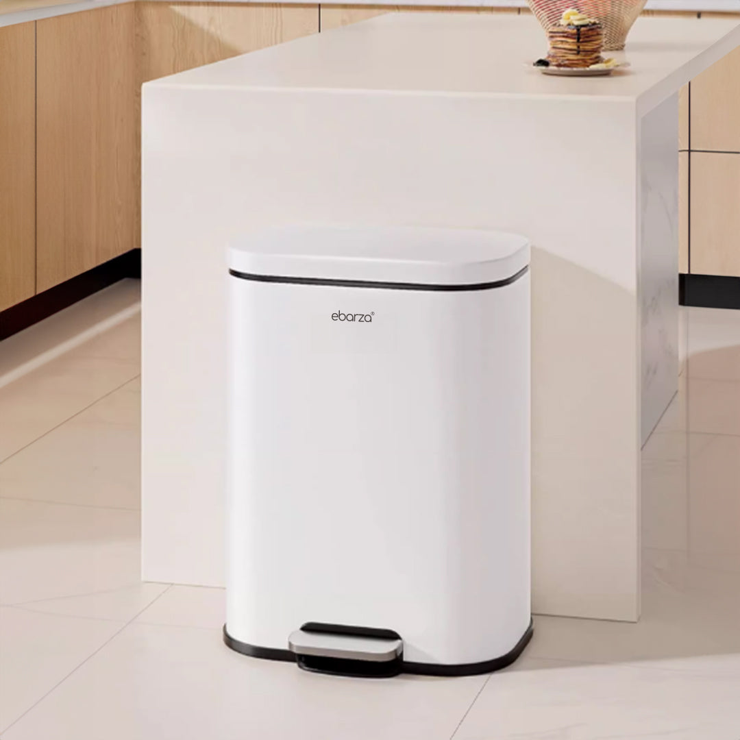 Fashion Rectangle Soft-Close Trash Can - Cream Matt - 10074P-3L - Bathroom Accessories - ebarza Furniture UAE | Shop Modern Furniture in Abu Dhabi & Dubai - مفروشات ايبازرا في الامارات | تسوق اثاث عصري وديكورات مميزة في دبي وابوظبي