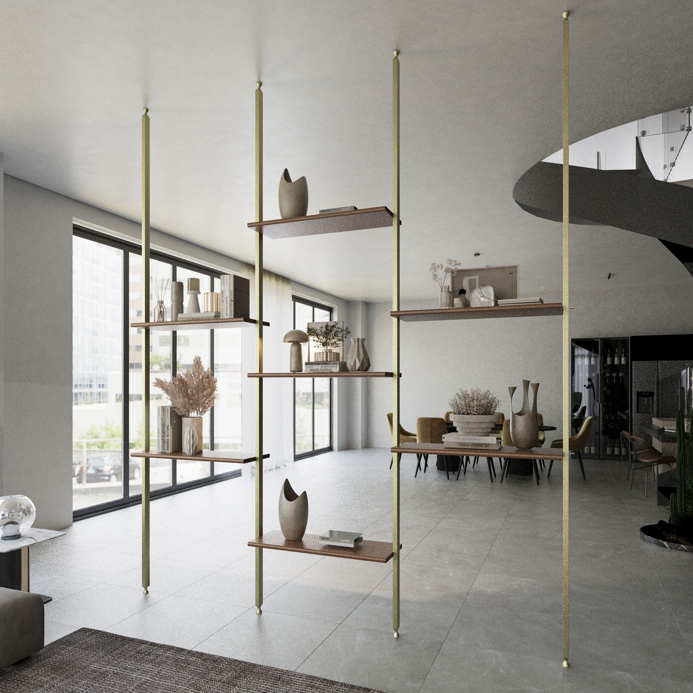 Antik Closet/partition  Main Profile With LED 450cm  Antik Color W-AL-10-1-0739 -  Cabinets - ebarza Furniture UAE | Shop Modern Furniture in Abu Dhabi & Dubai - مفروشات ايبازرا في الامارات | تسوق اثاث عصري وديكورات مميزة في دبي وابوظبي