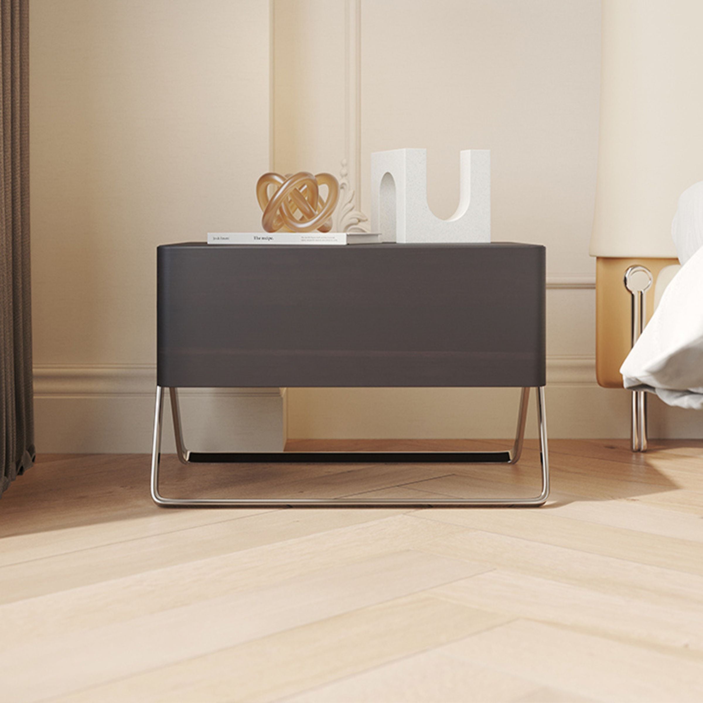 Basket Dark Walnut Bed Side Table MLL-T71 -  Side Tables - ebarza Furniture UAE | Shop Modern Furniture in Abu Dhabi & Dubai - مفروشات ايبازرا في الامارات | تسوق اثاث عصري وديكورات مميزة في دبي وابوظبي