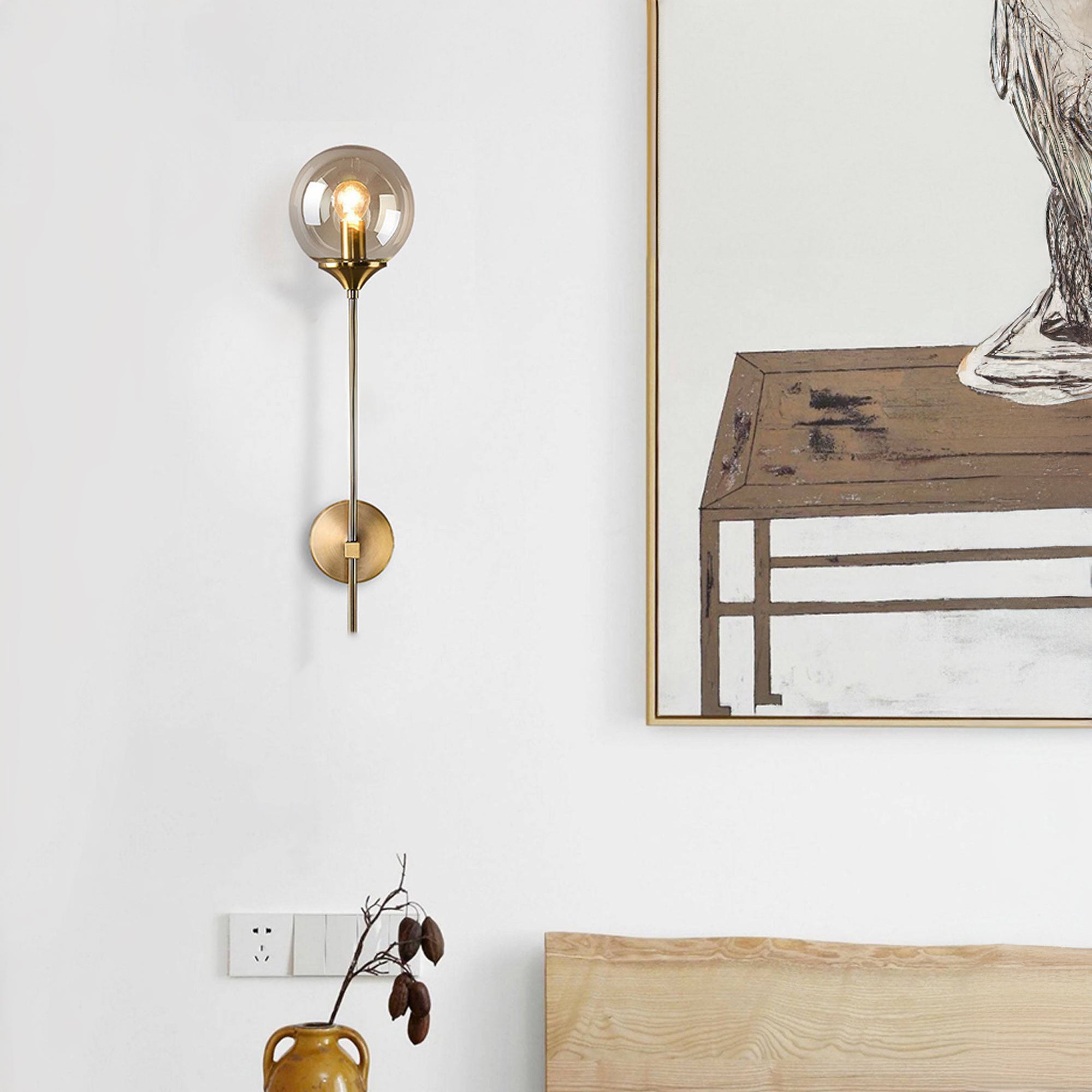 Majestic Wall Lamp Cy-New-073-G - Wall Lamps - ebarza Furniture UAE | Shop Modern Furniture in Abu Dhabi & Dubai - مفروشات ايبازرا في الامارات | تسوق اثاث عصري وديكورات مميزة في دبي وابوظبي
