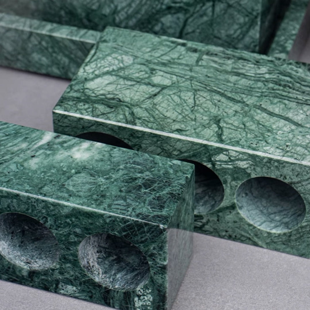 Indian Green Marble Electric Toothbrush Holder (With Crevice Brush Holes) THD840 - Bathroom Accessories - ebarza Furniture UAE | Shop Modern Furniture in Abu Dhabi & Dubai - مفروشات ايبازرا في الامارات | تسوق اثاث عصري وديكورات مميزة في دبي وابوظبي