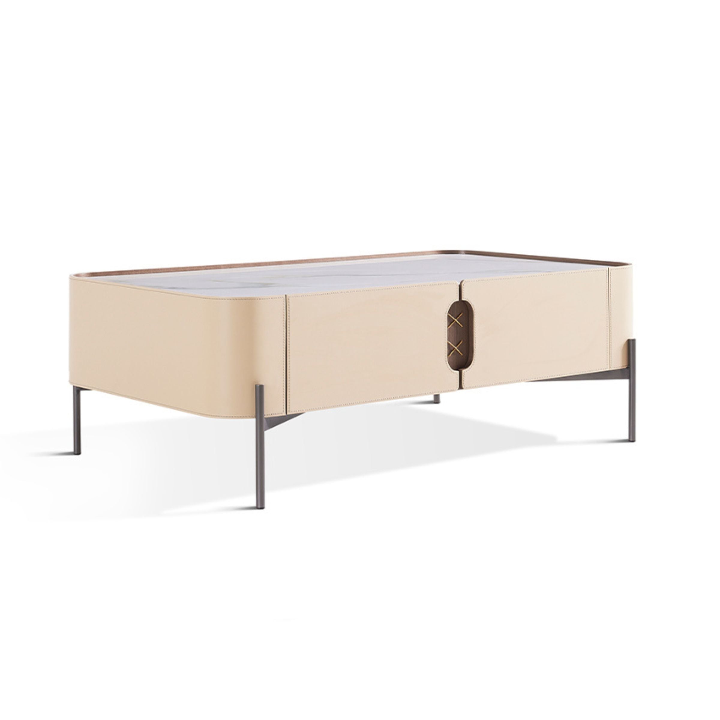 Stitch Saddle Leather Cabinet / Besdside table MLL-D41 - Cabinets - ebarza Furniture UAE | Shop Modern Furniture in Abu Dhabi & Dubai - مفروشات ايبازرا في الامارات | تسوق اثاث عصري وديكورات مميزة في دبي وابوظبي