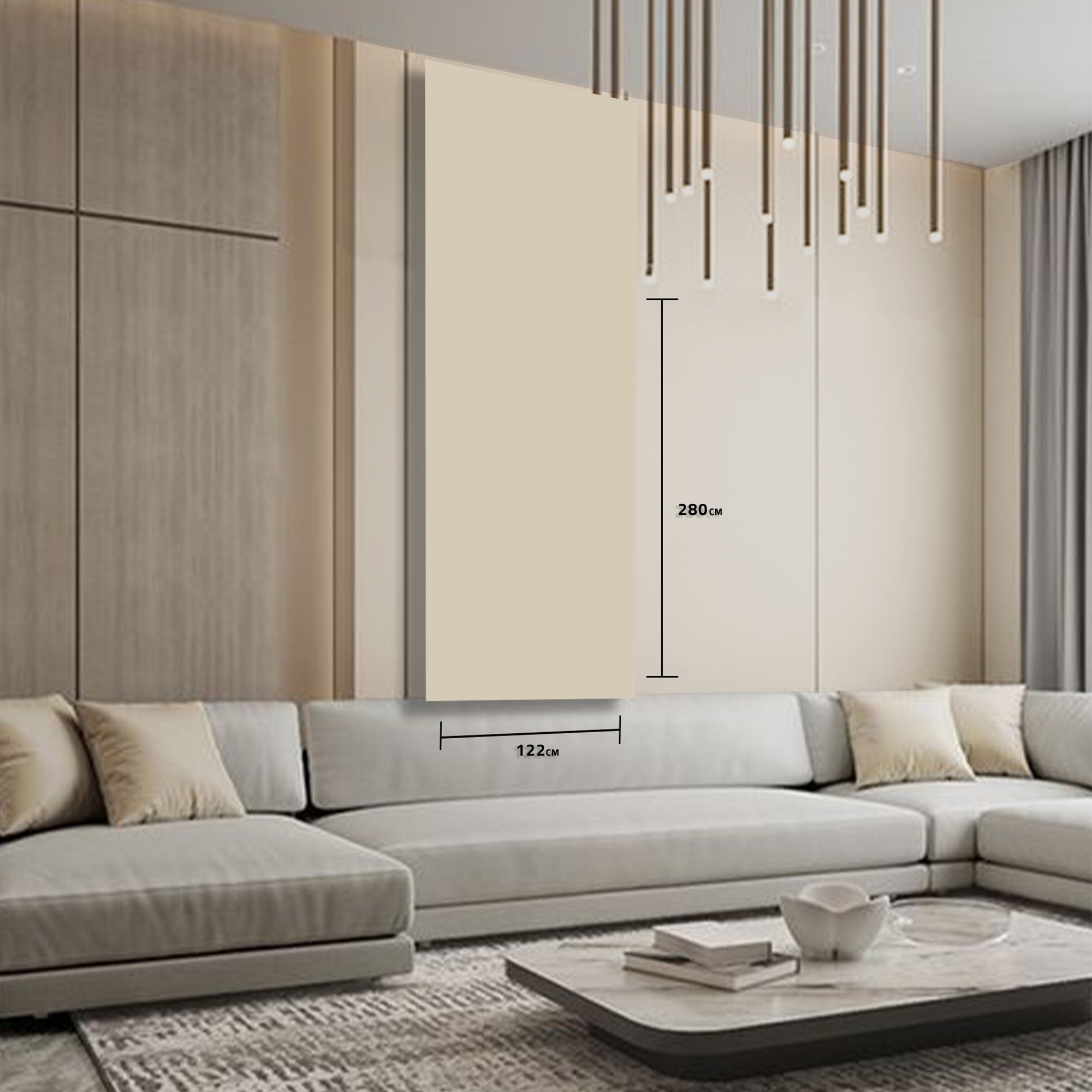PET MDF Wall Panel (122x280x1.8cm, E2, PROTECTIVE FILM) WQ63127M (Light Gray) - Wall Panels - ebarza Furniture UAE | Shop Modern Furniture in Abu Dhabi & Dubai - مفروشات ايبازرا في الامارات | تسوق اثاث عصري وديكورات مميزة في دبي وابوظبي