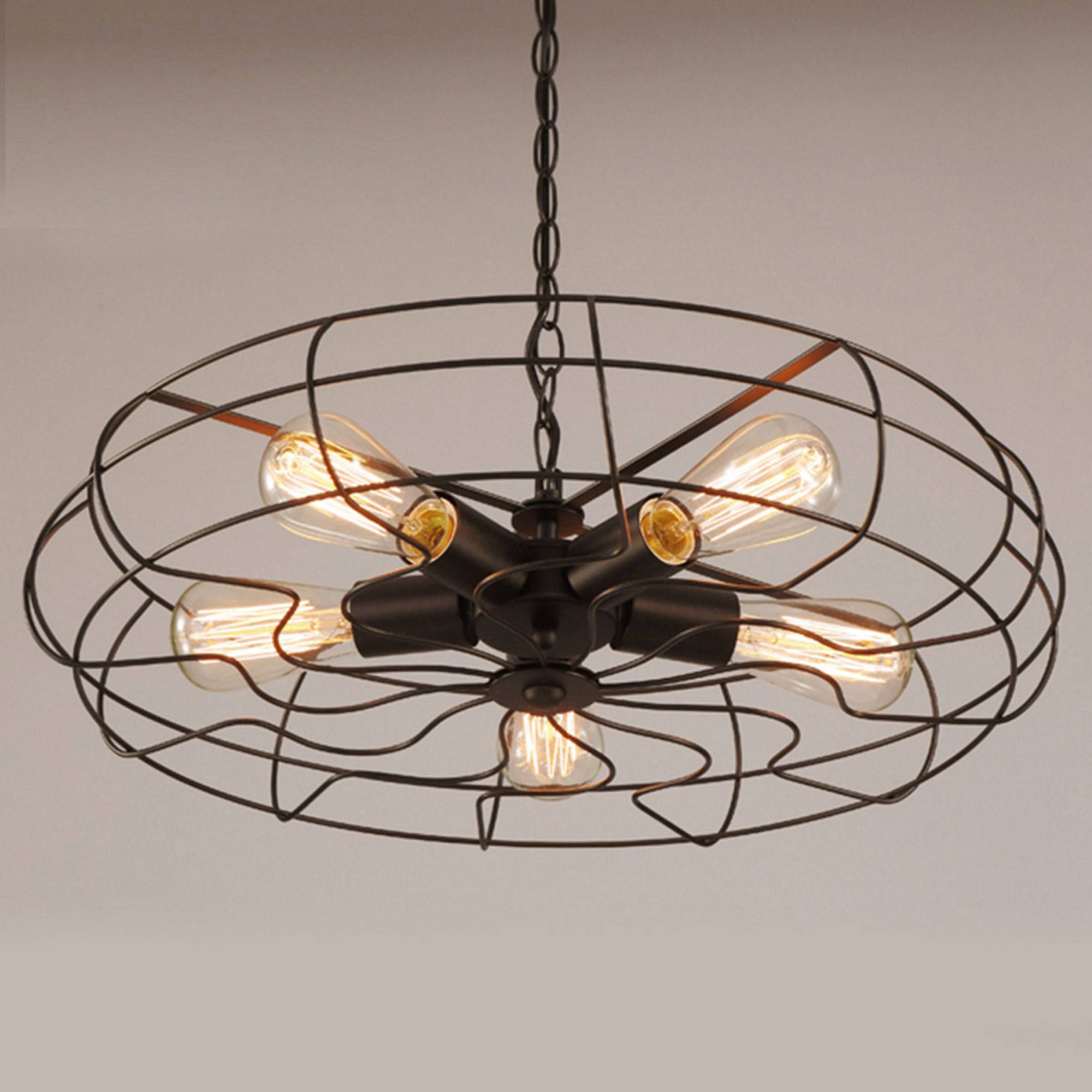 5 Heads Industrial Fan Pendant Lamp Cy-Dd-099 - Pendant Lamps - ebarza Furniture UAE | Shop Modern Furniture in Abu Dhabi & Dubai - مفروشات ايبازرا في الامارات | تسوق اثاث عصري وديكورات مميزة في دبي وابوظبي